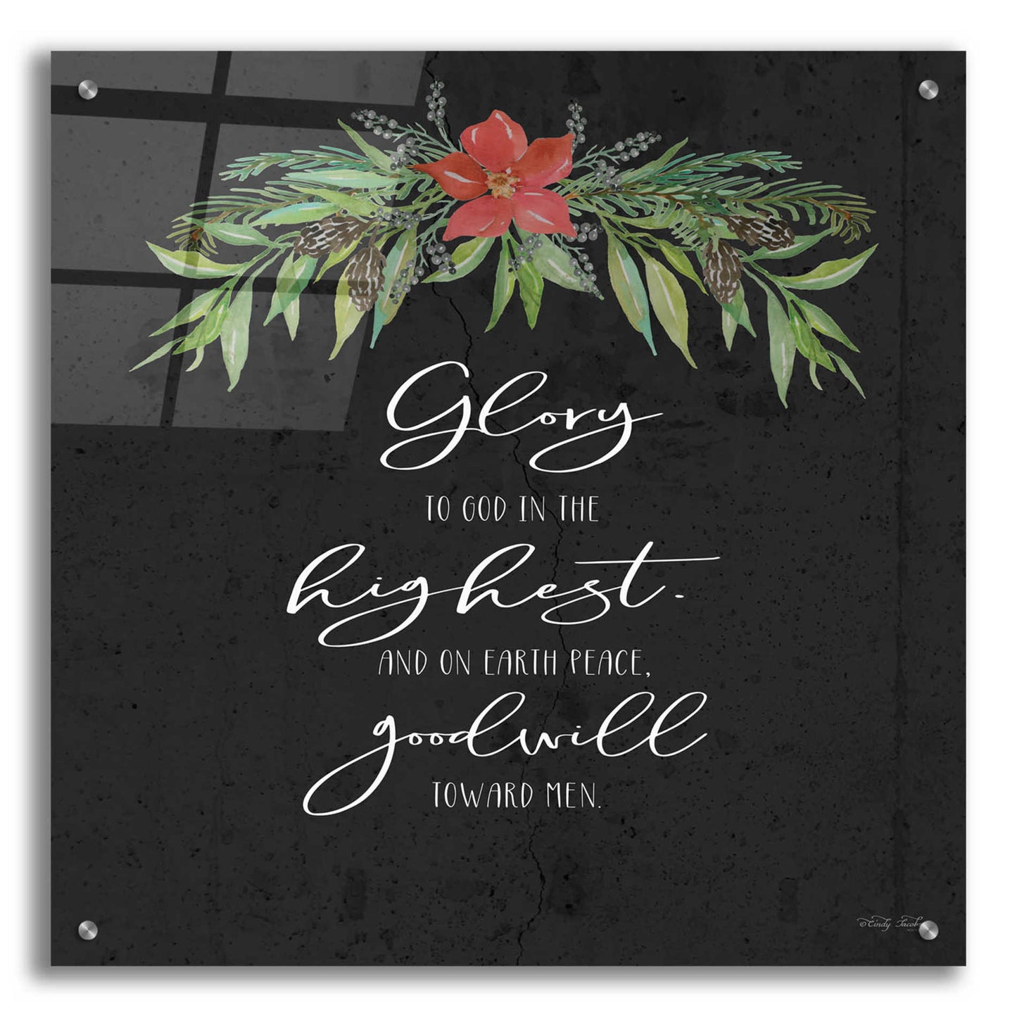 Epic Art 'Glory to God' by Cindy Jacobs, Acrylic Glass Wall Art,24x24