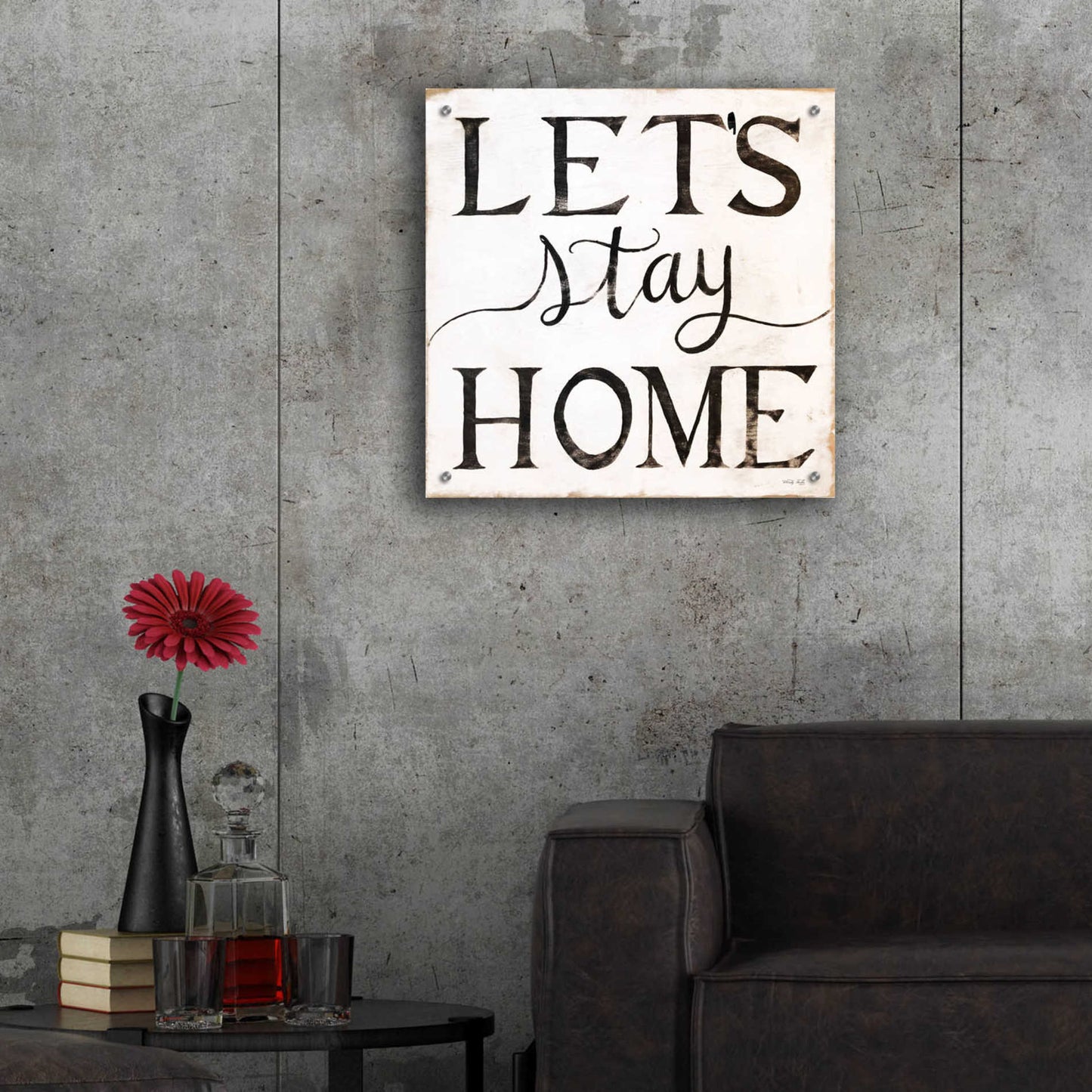 Epic Art 'Let's Stay Home I' by Cindy Jacobs, Acrylic Glass Wall Art,24x24