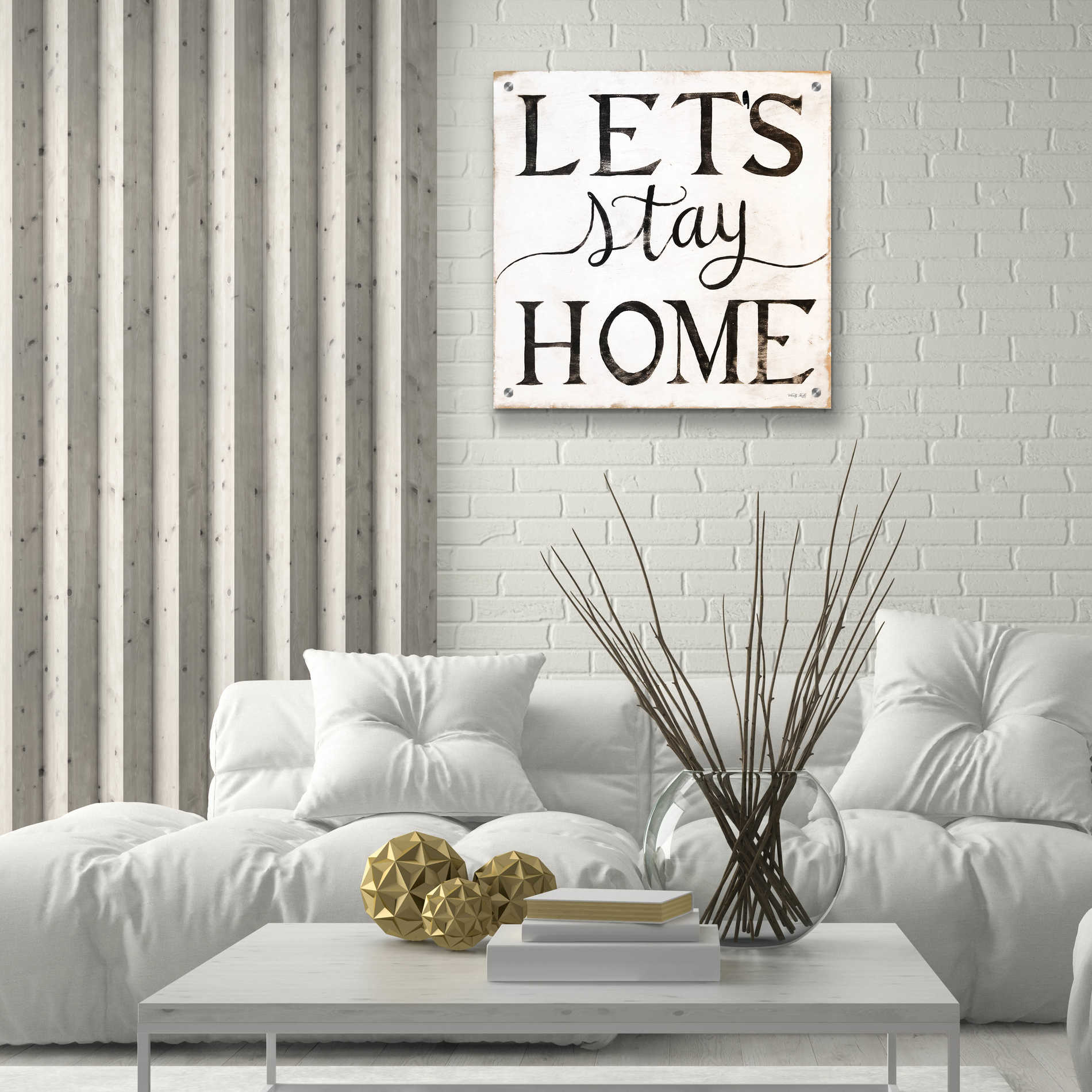 Epic Art 'Let's Stay Home I' by Cindy Jacobs, Acrylic Glass Wall Art,24x24