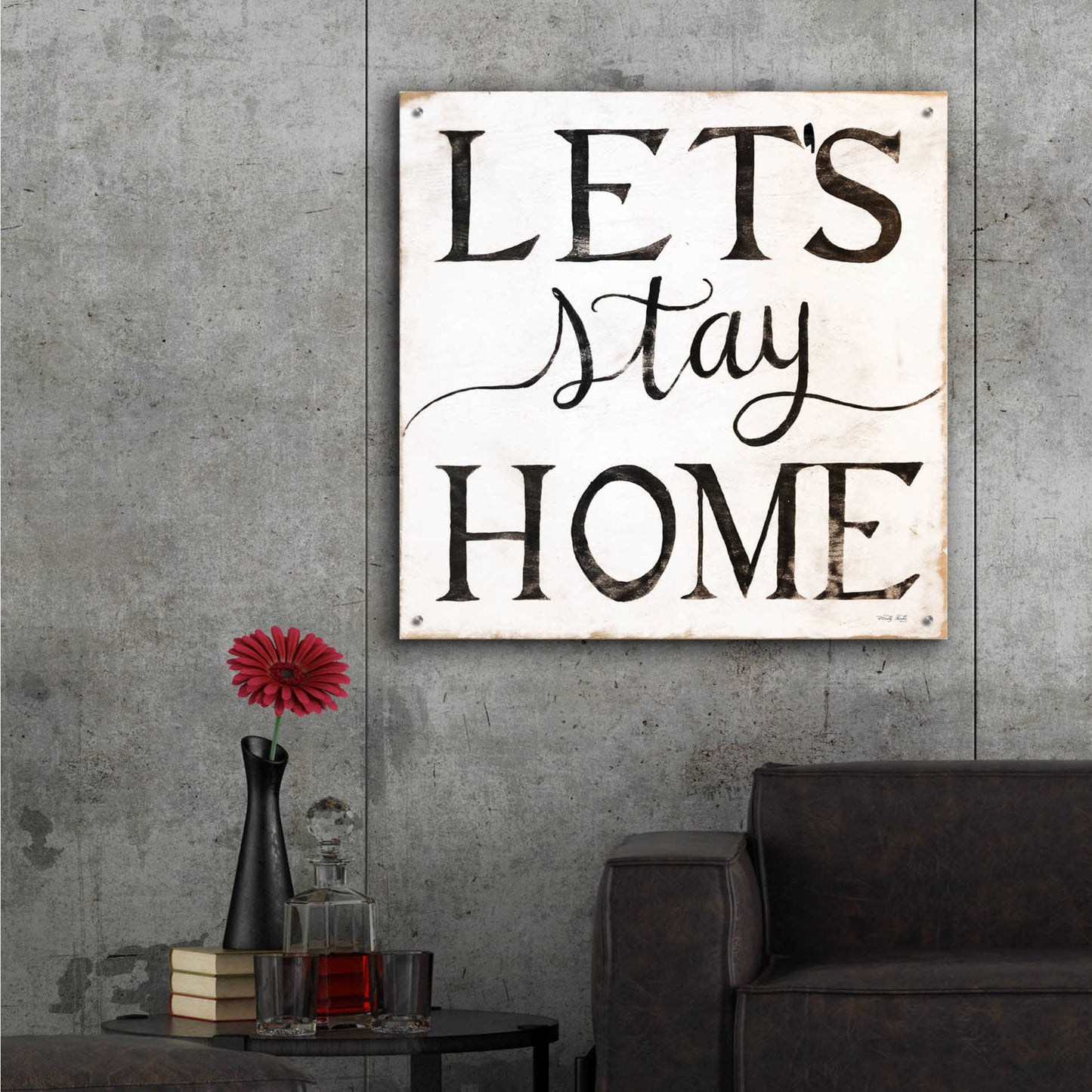 Epic Art 'Let's Stay Home I' by Cindy Jacobs, Acrylic Glass Wall Art,36x36