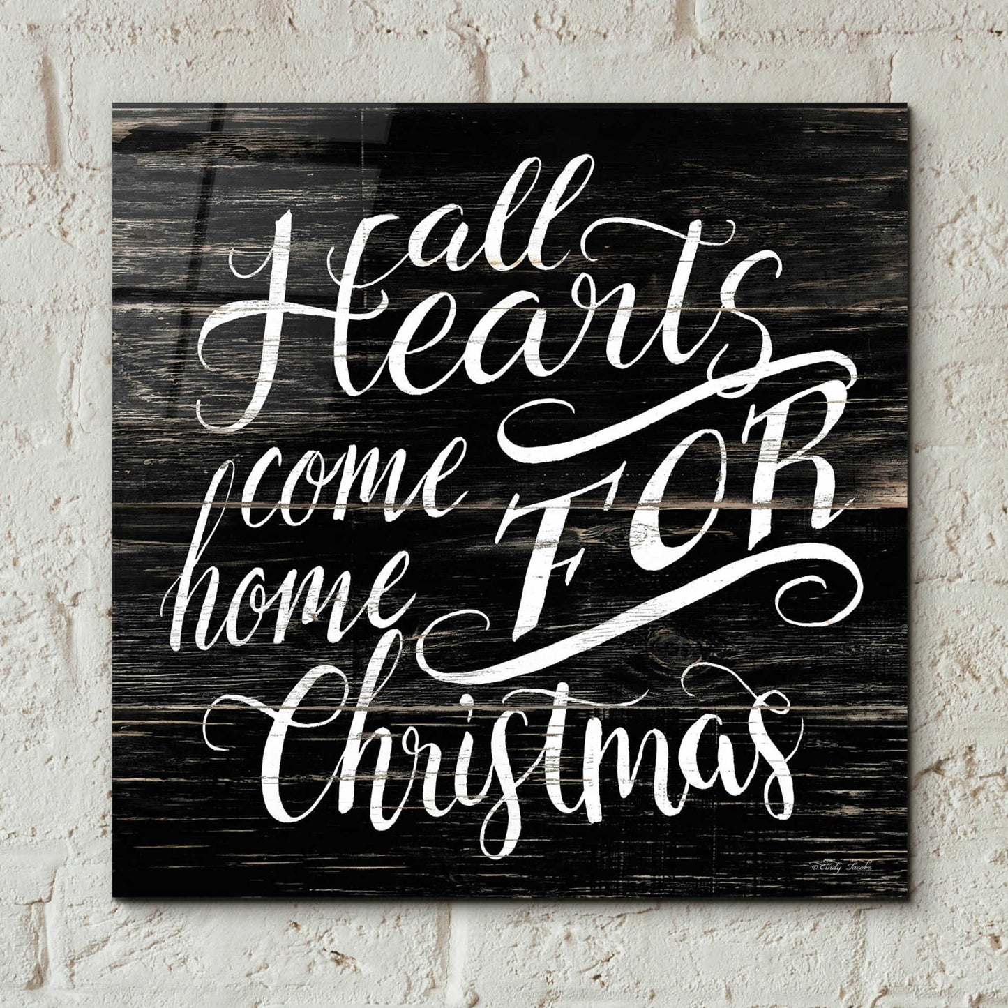 Epic Art 'Home For Christmas' by Cindy Jacobs, Acrylic Glass Wall Art,12x12