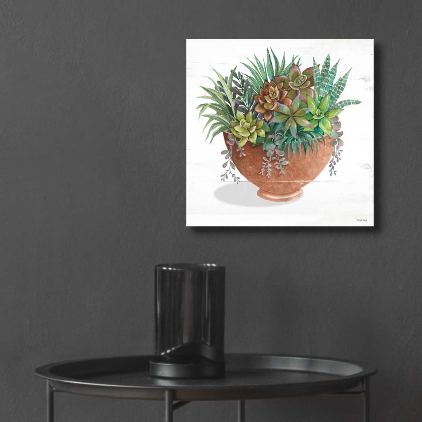 Epic Art 'Terracotta Succulents II' by Cindy Jacobs, Acrylic Glass Wall Art,12x12