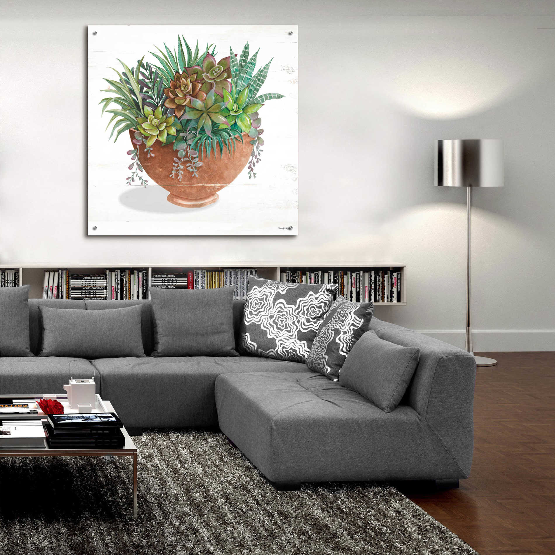 Epic Art 'Terracotta Succulents II' by Cindy Jacobs, Acrylic Glass Wall Art,36x36