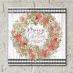 Epic Art 'Merry Christmas & Happy New Year Wreath' by Cindy Jacobs, Acrylic Glass Wall Art,12x12