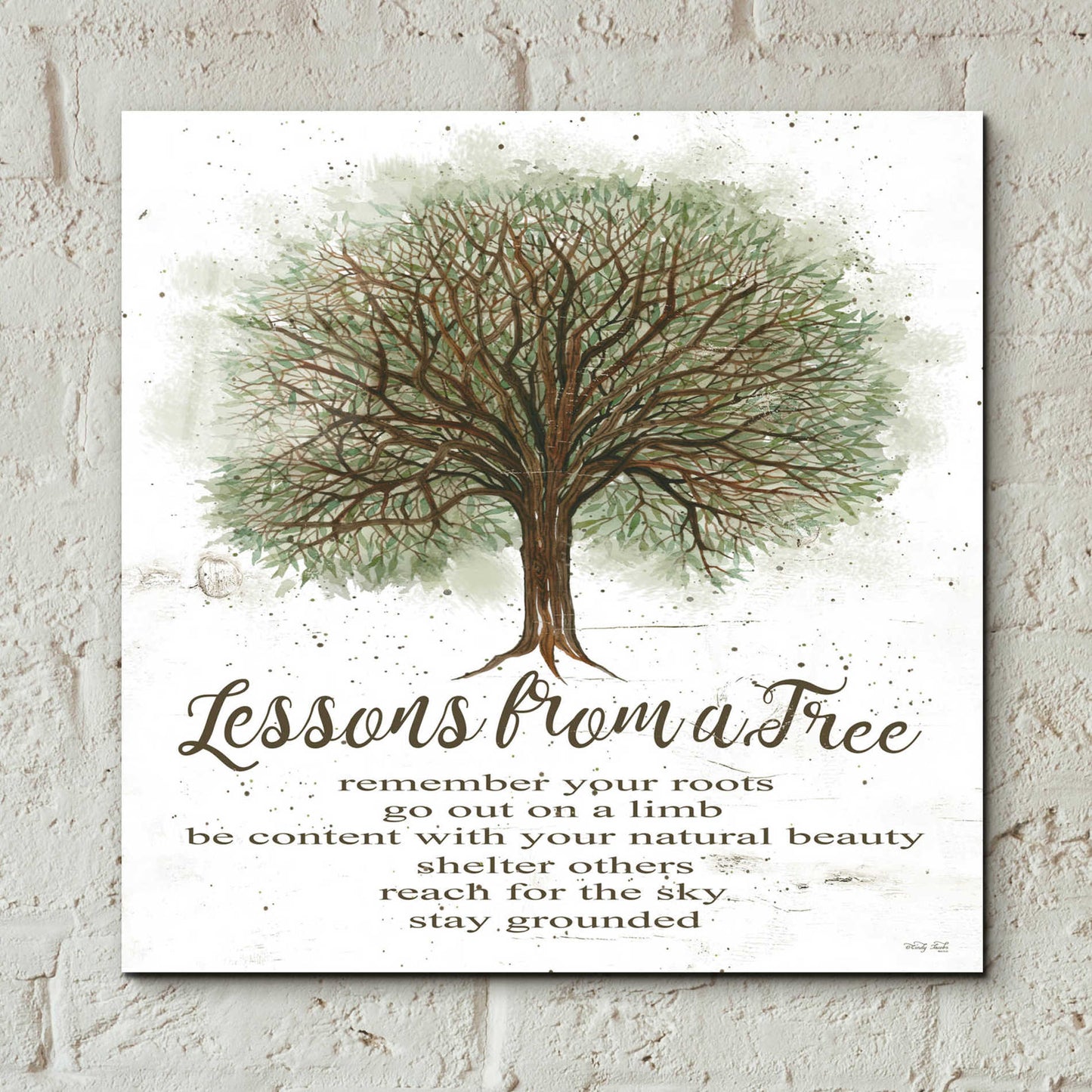 Epic Art 'Lessons From a Tree' by Cindy Jacobs, Acrylic Glass Wall Art,12x12