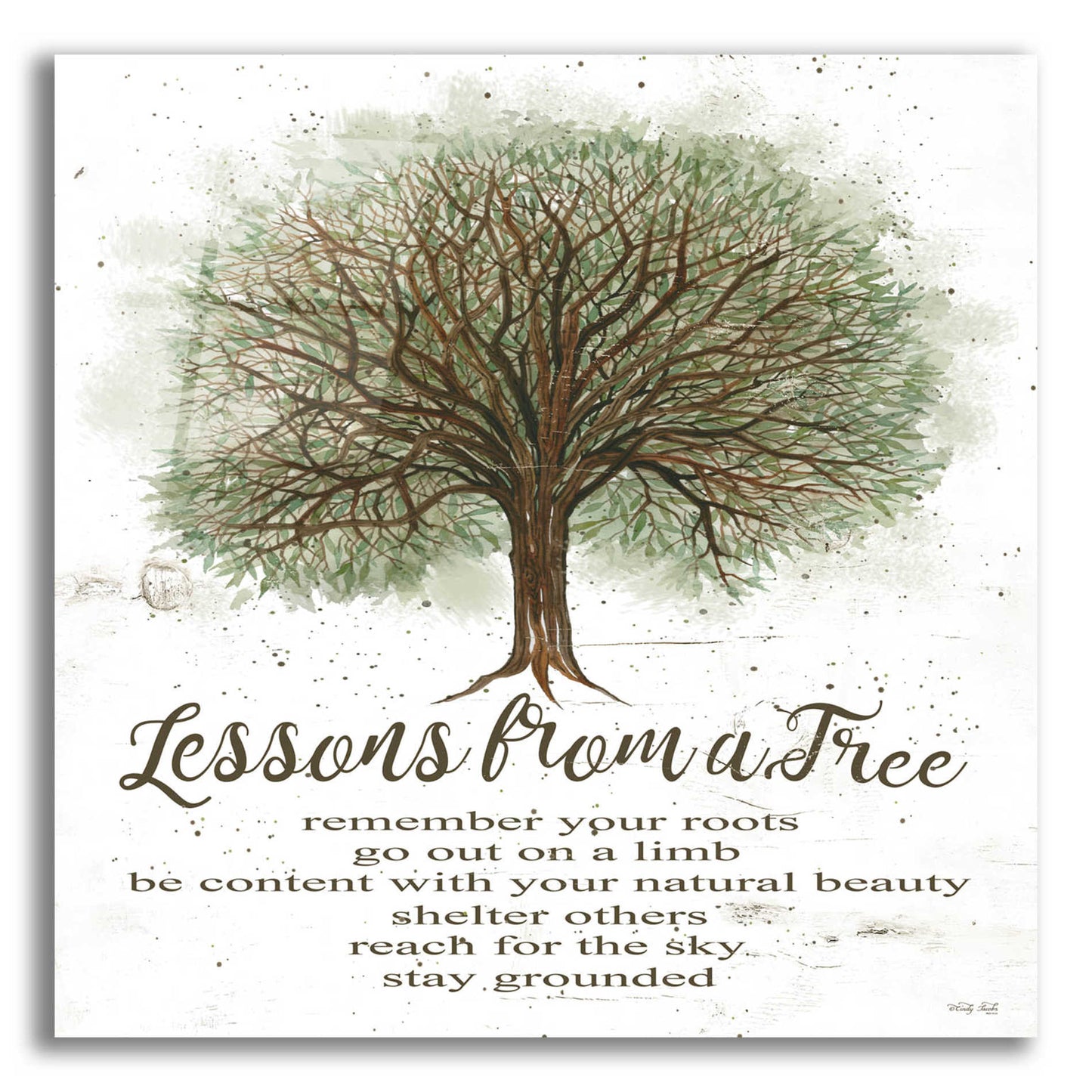 Epic Art 'Lessons From a Tree' by Cindy Jacobs, Acrylic Glass Wall Art,12x12