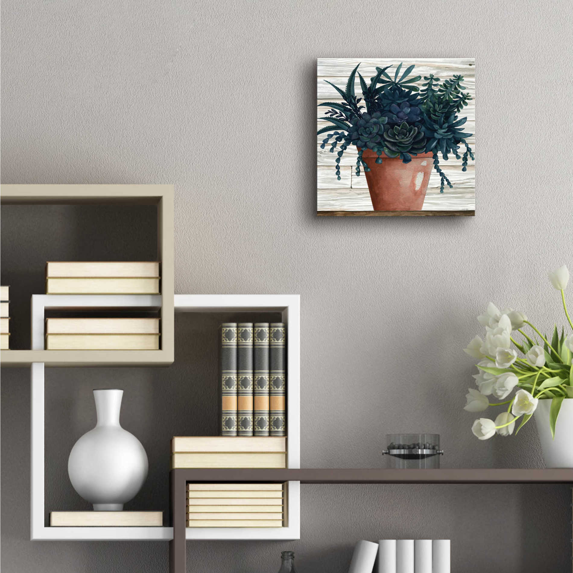 Epic Art 'Remarkable Succulents III' by Cindy Jacobs, Acrylic Glass Wall Art,12x12