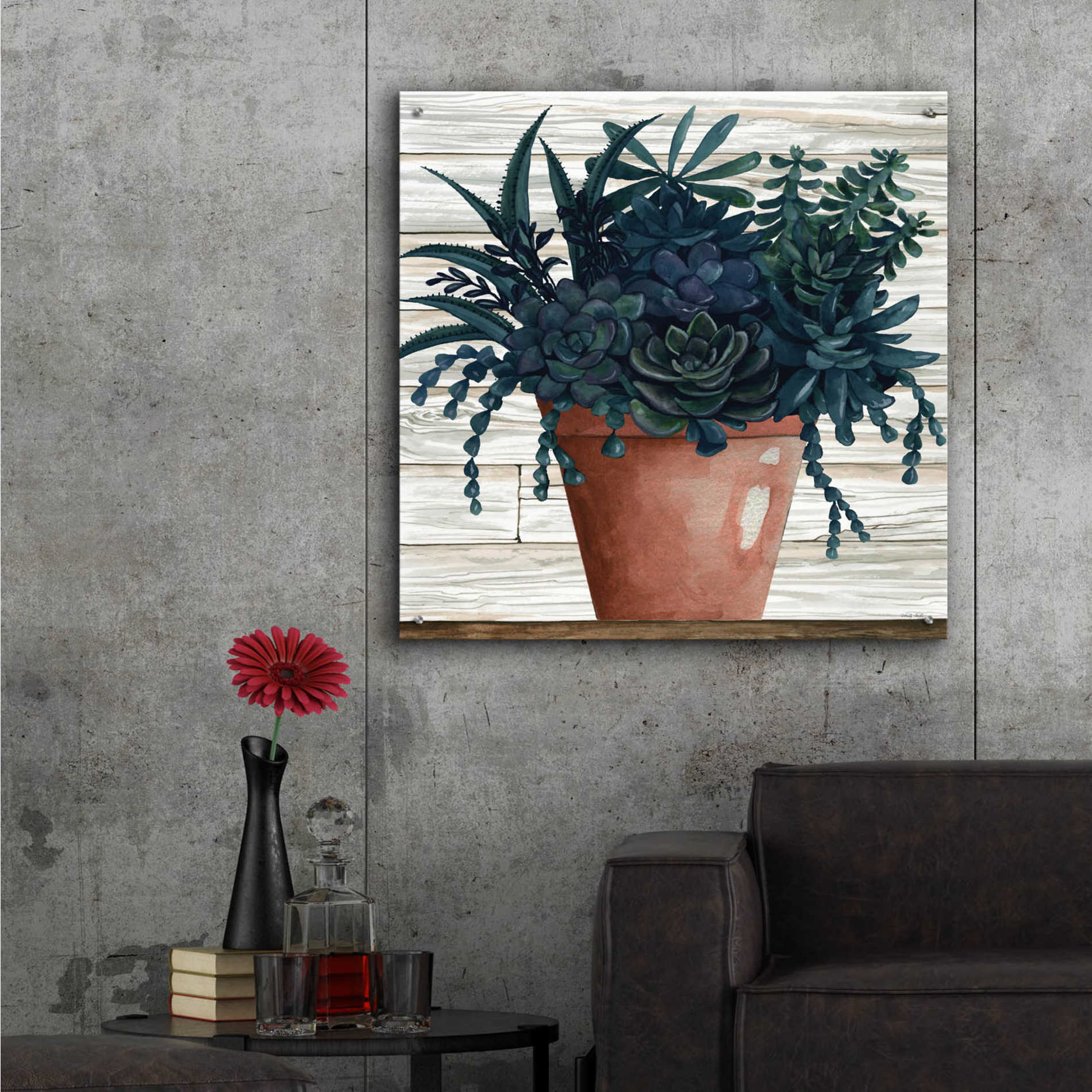 Epic Art 'Remarkable Succulents III' by Cindy Jacobs, Acrylic Glass Wall Art,36x36