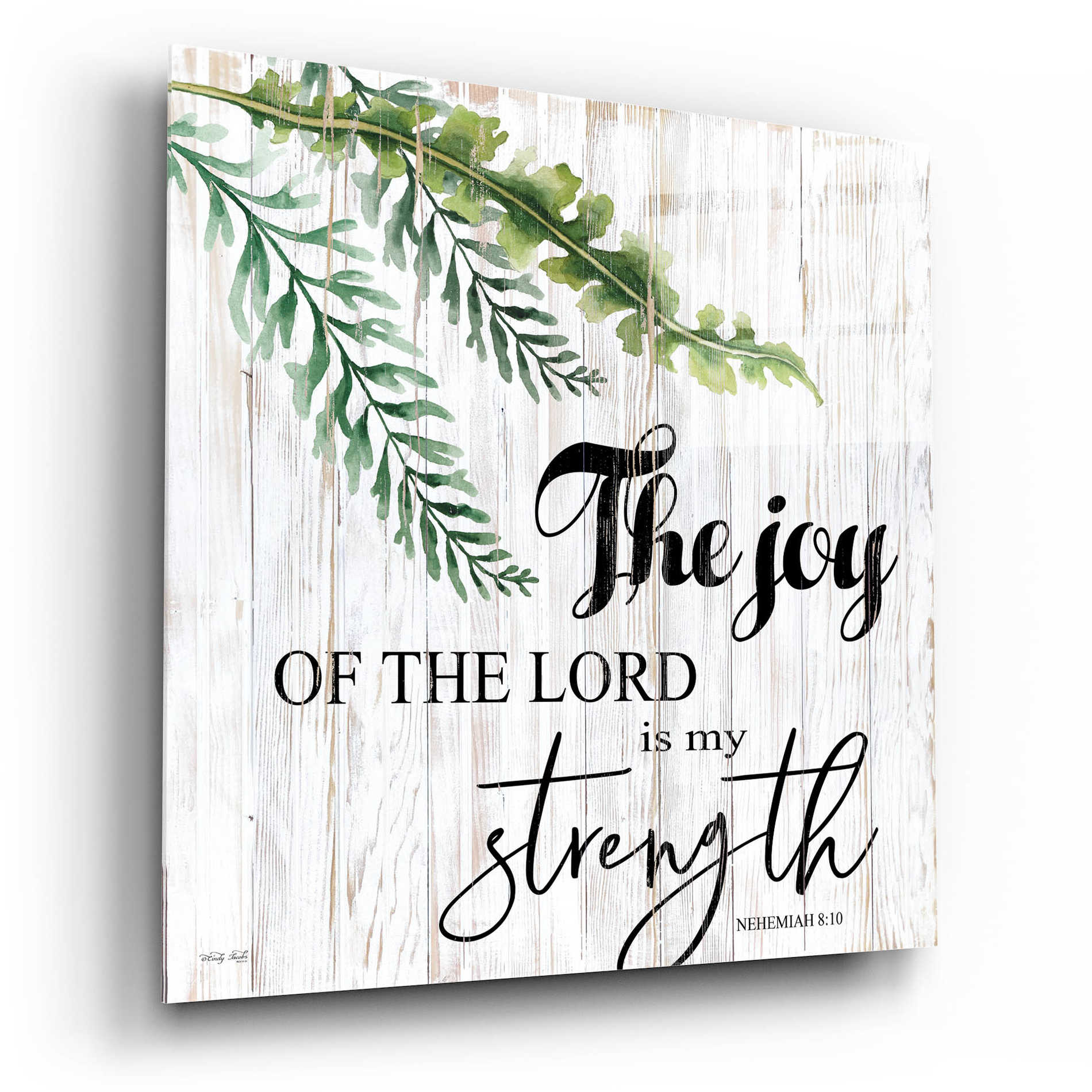 Epic Art 'The Joy of the Lord is My Strength' by Cindy Jacobs, Acrylic Glass Wall Art,12x12