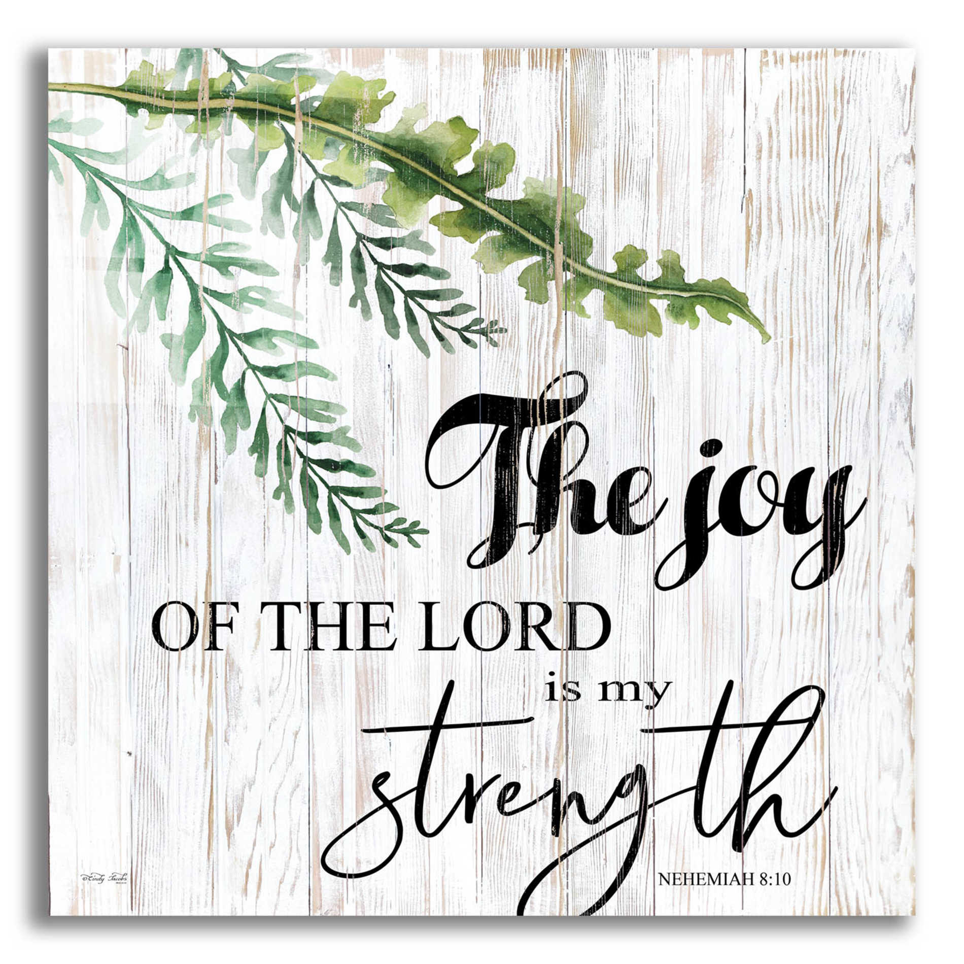 Epic Art 'The Joy of the Lord is My Strength' by Cindy Jacobs, Acrylic Glass Wall Art,12x12