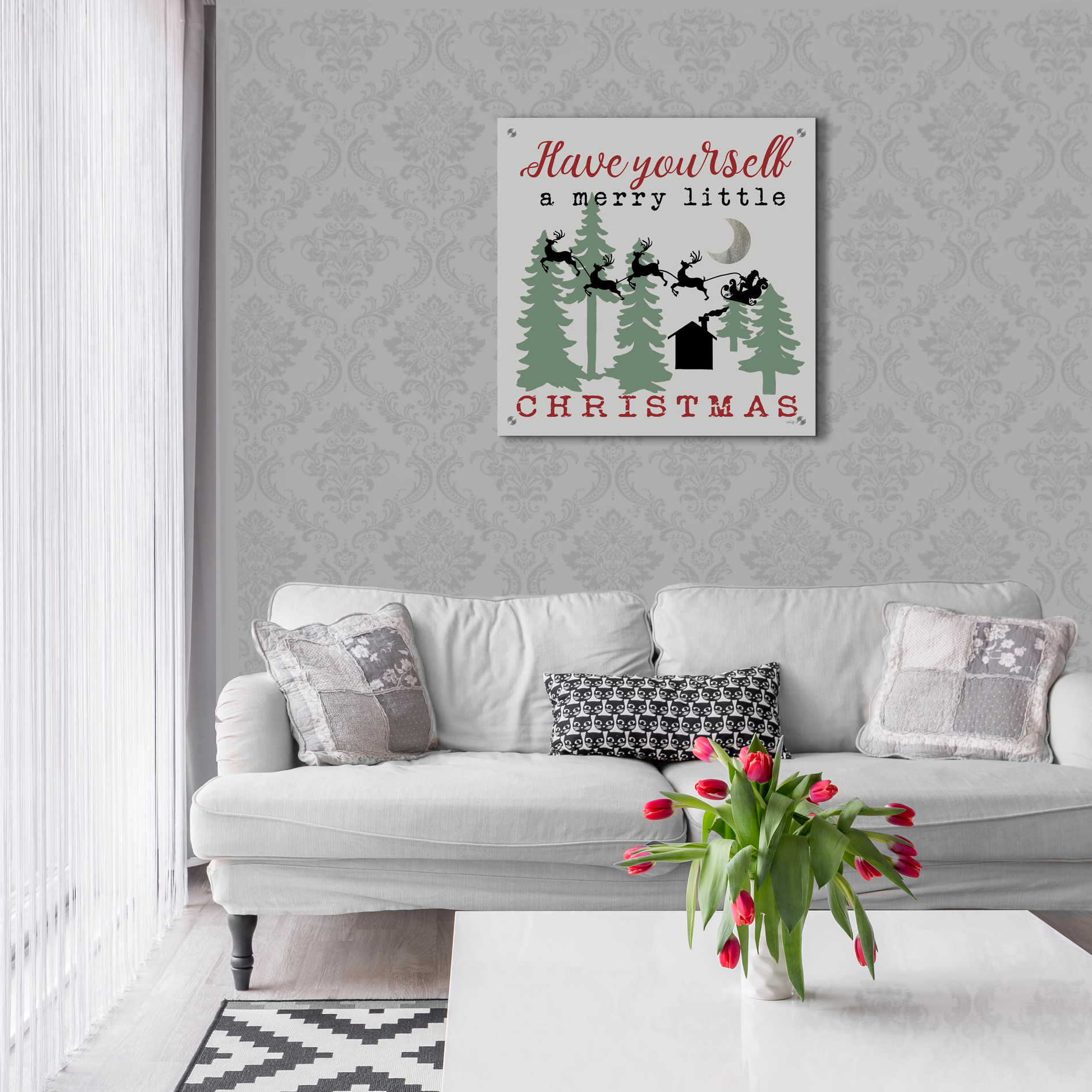 Epic Art 'Have Yourself a Merry Little Christmas' by Cindy Jacobs, Acrylic Glass Wall Art,24x24