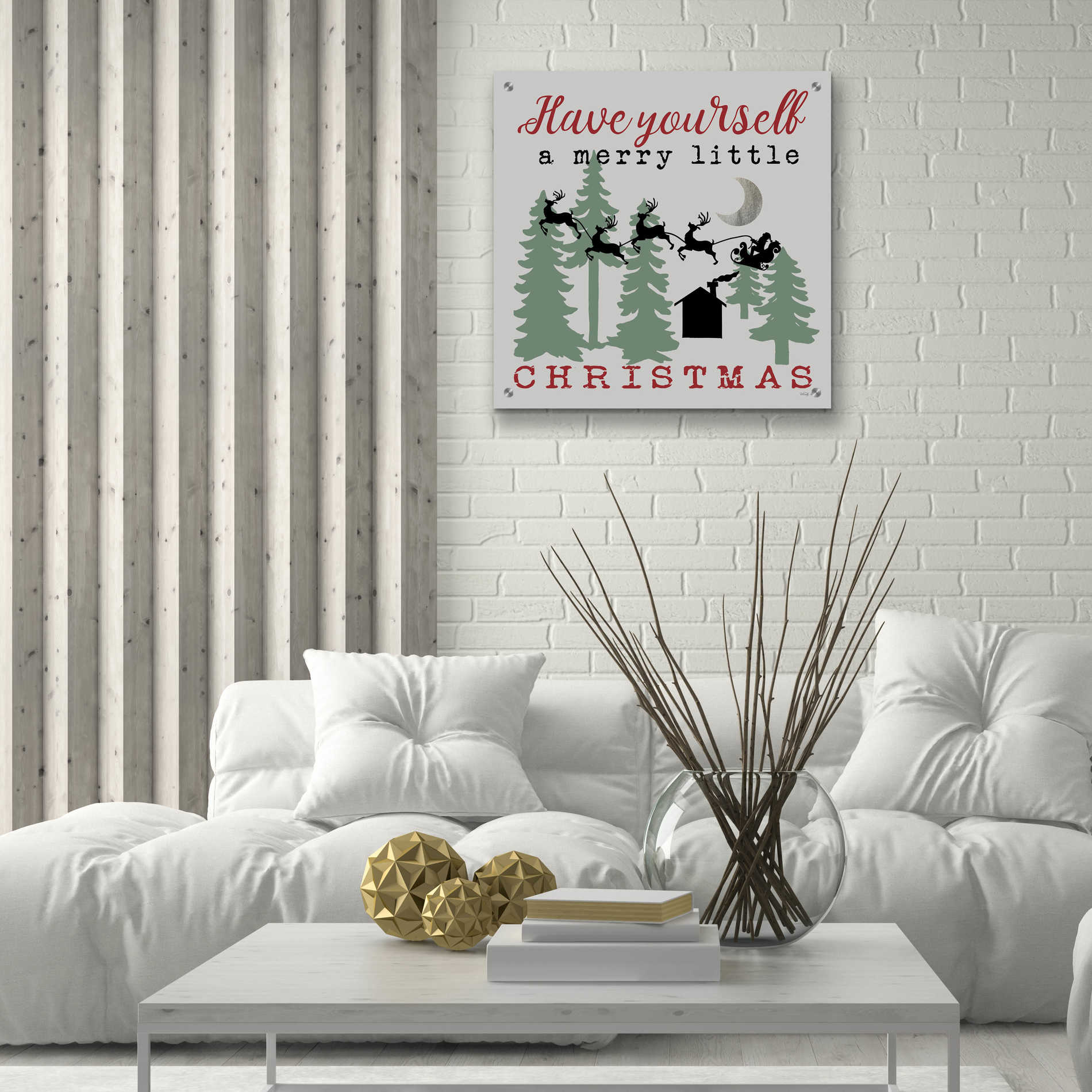 Epic Art 'Have Yourself a Merry Little Christmas' by Cindy Jacobs, Acrylic Glass Wall Art,24x24