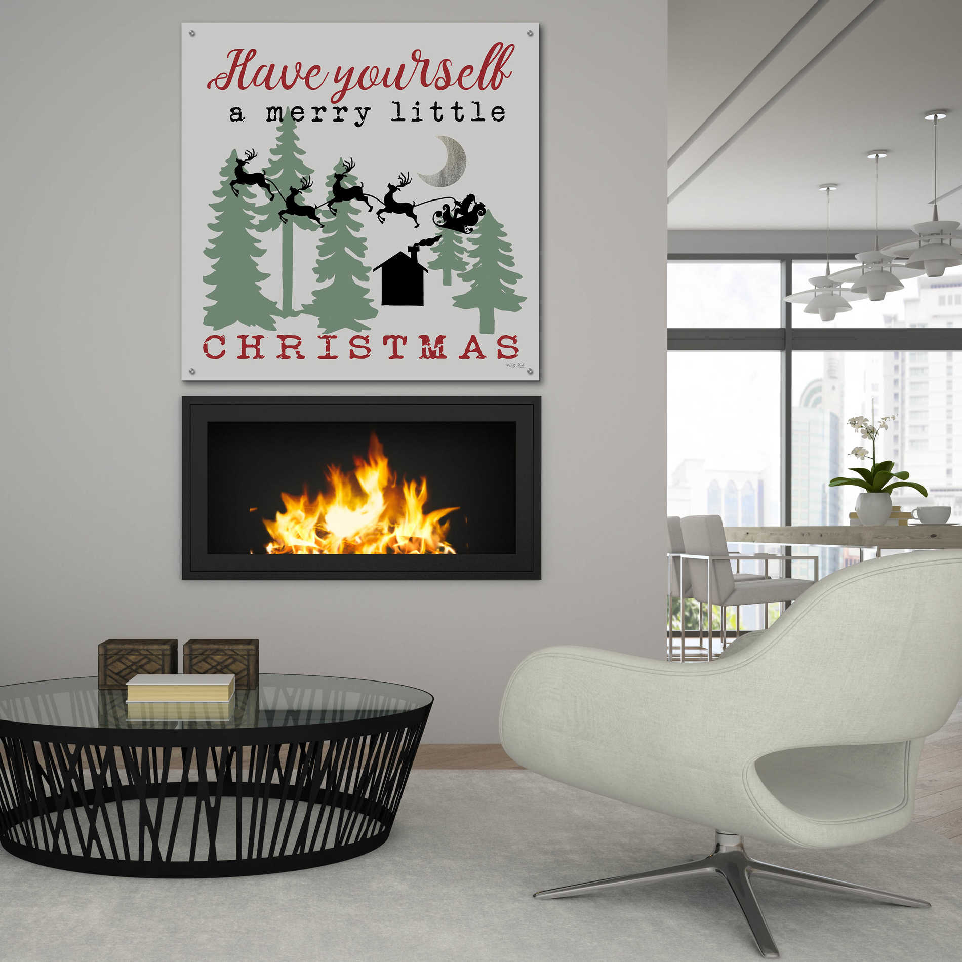 Epic Art 'Have Yourself a Merry Little Christmas' by Cindy Jacobs, Acrylic Glass Wall Art,36x36