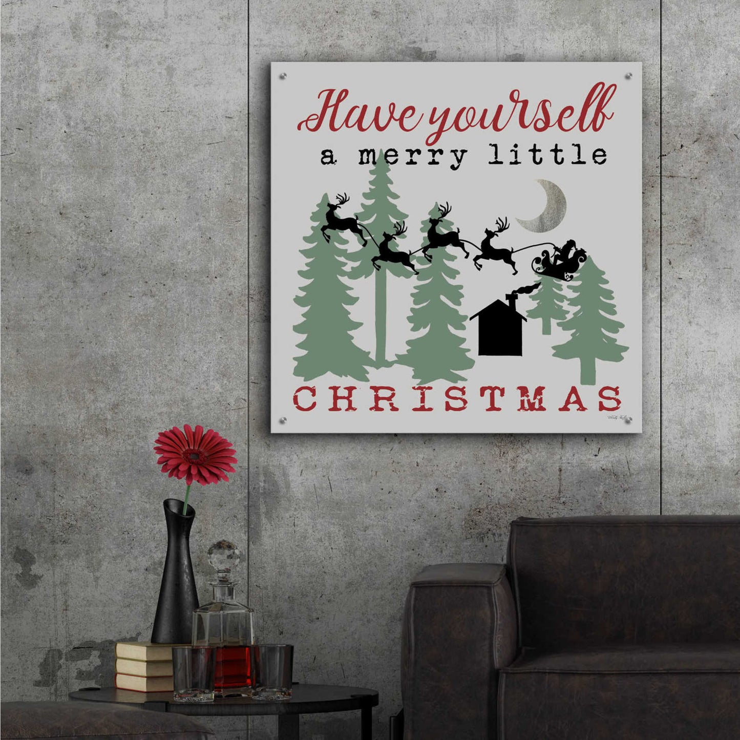 Epic Art 'Have Yourself a Merry Little Christmas' by Cindy Jacobs, Acrylic Glass Wall Art,36x36