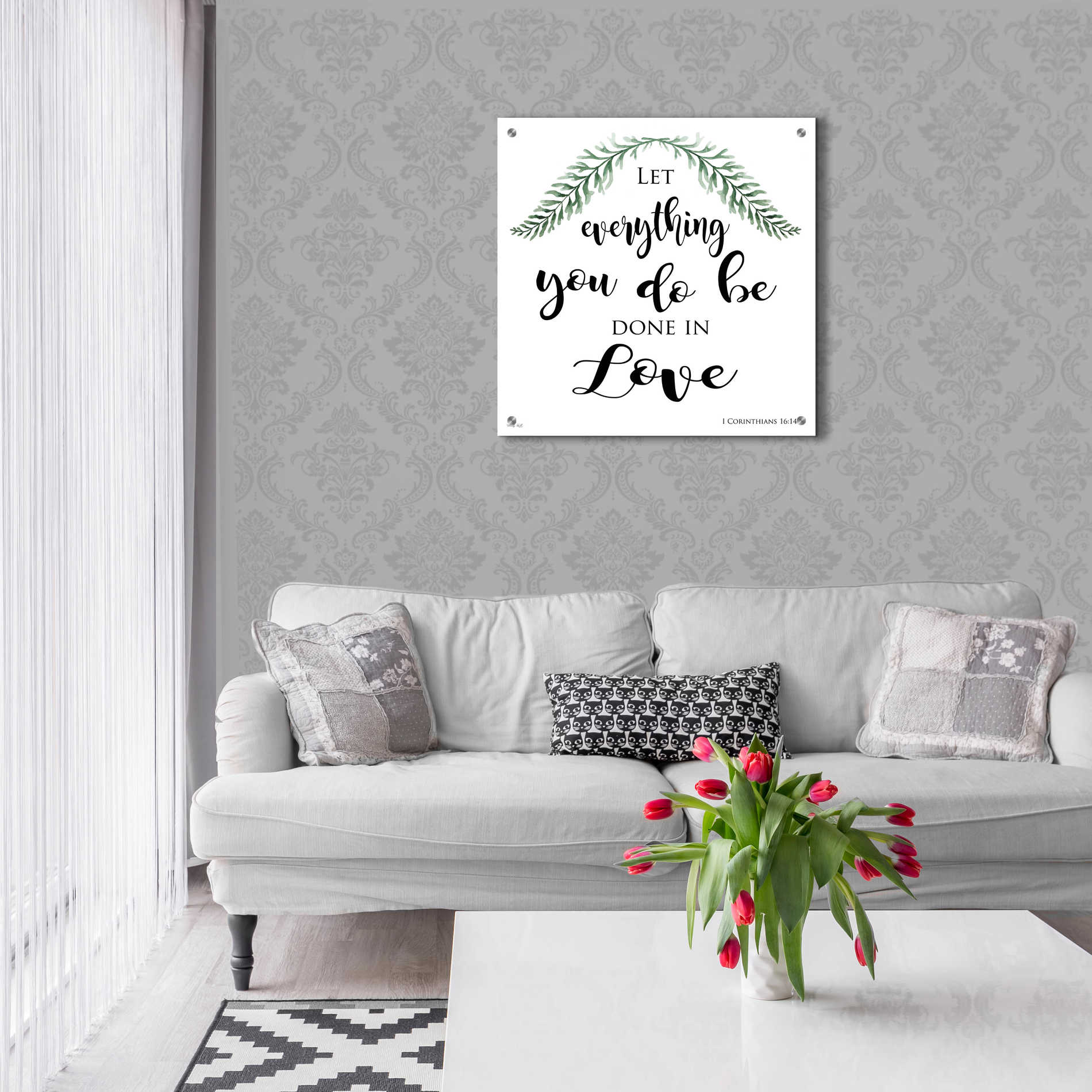 Epic Art 'Let Everything You Do Be Done in Love' by Cindy Jacobs, Acrylic Glass Wall Art,24x24