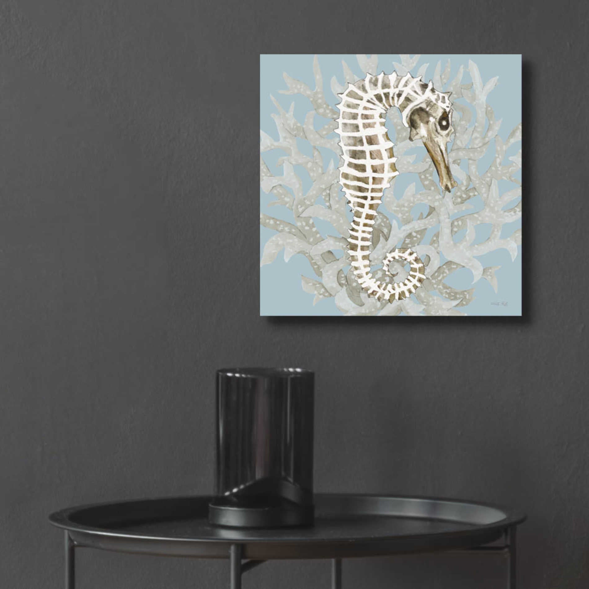 Epic Art 'Coral Seahorse I' by Cindy Jacobs, Acrylic Glass Wall Art,12x12