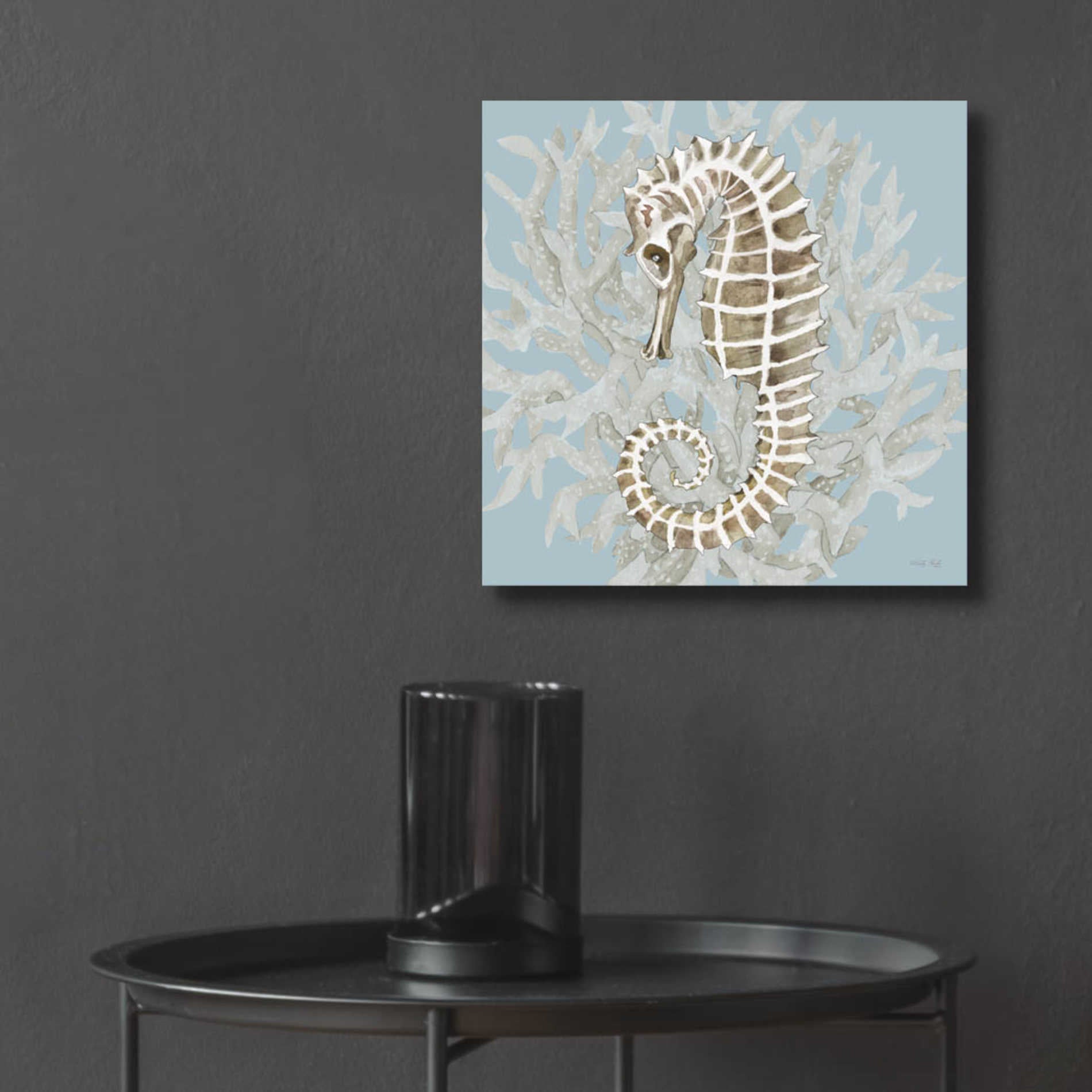 Epic Art 'Coral Seahorse II' by Cindy Jacobs, Acrylic Glass Wall Art,12x12