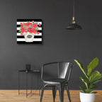 Epic Art 'Fuchsia Flores Stripes' by Cindy Jacobs, Acrylic Glass Wall Art,24x24