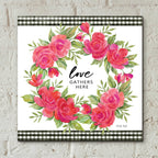 Epic Art 'Love Gathers Here Flower Crown' by Cindy Jacobs, Acrylic Glass Wall Art,12x12