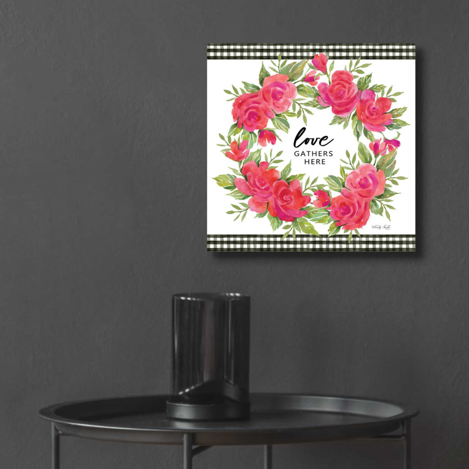 Epic Art 'Love Gathers Here Flower Crown' by Cindy Jacobs, Acrylic Glass Wall Art,12x12