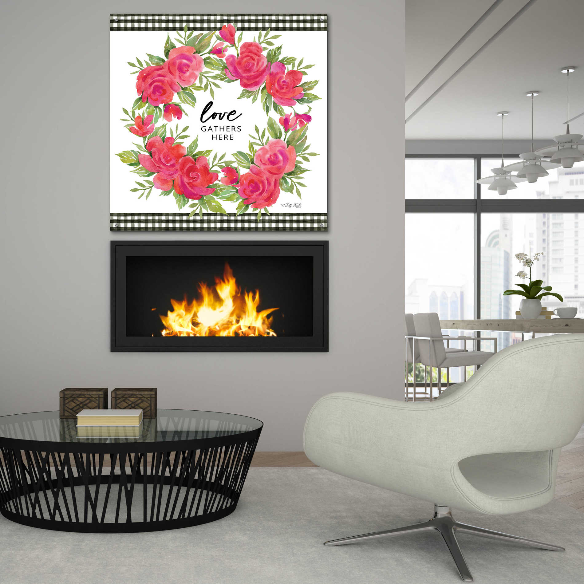 Epic Art 'Love Gathers Here Flower Crown' by Cindy Jacobs, Acrylic Glass Wall Art,36x36