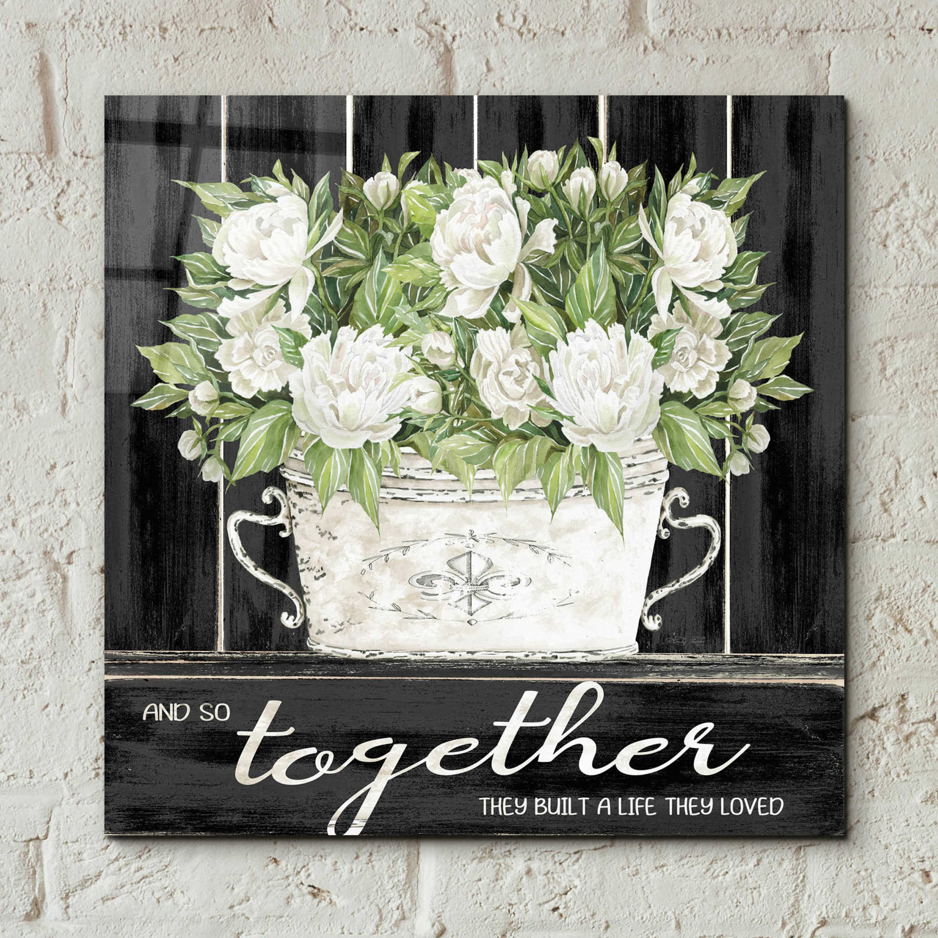 Epic Art 'And So Together' by Cindy Jacobs, Acrylic Glass Wall Art,12x12