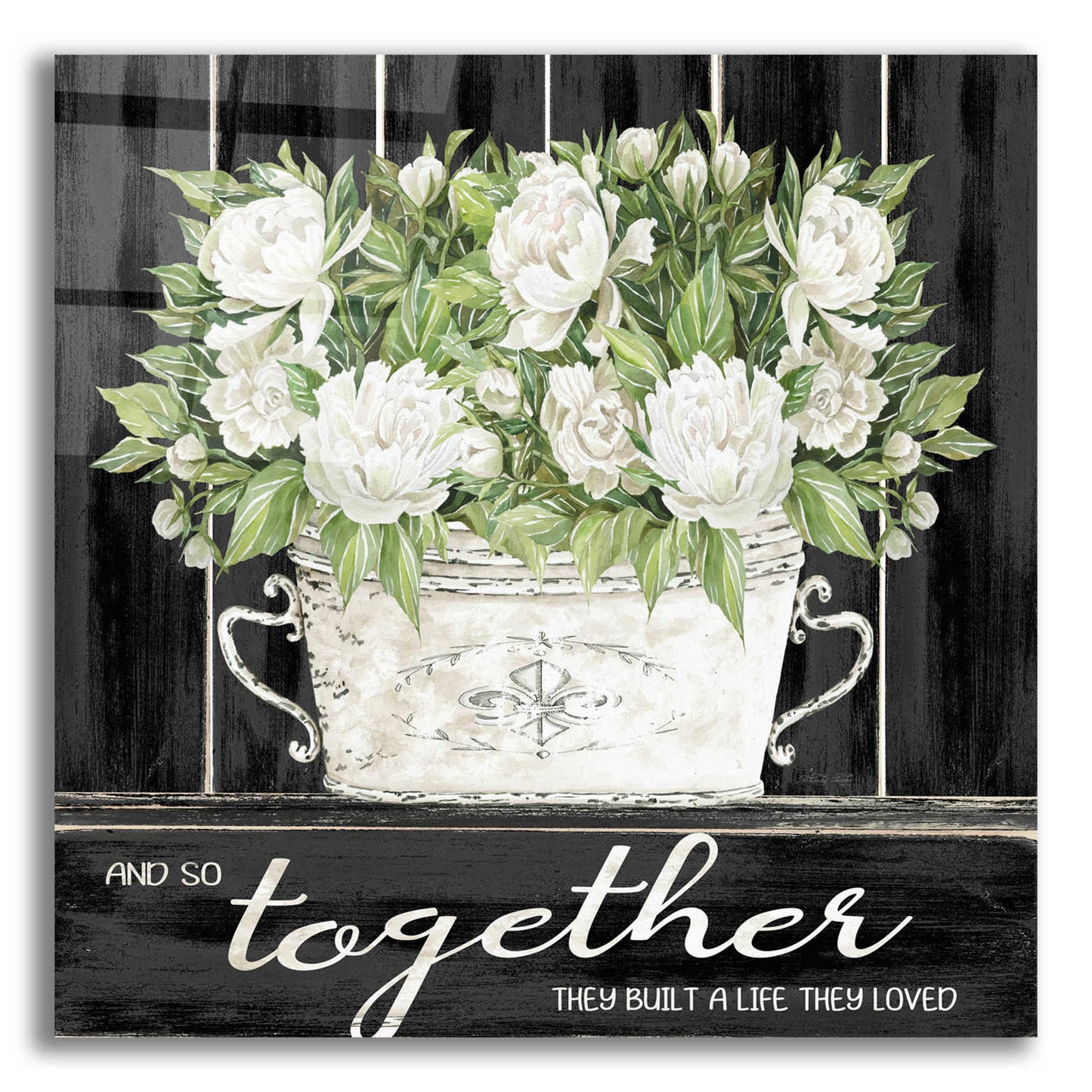 Epic Art 'And So Together' by Cindy Jacobs, Acrylic Glass Wall Art,12x12