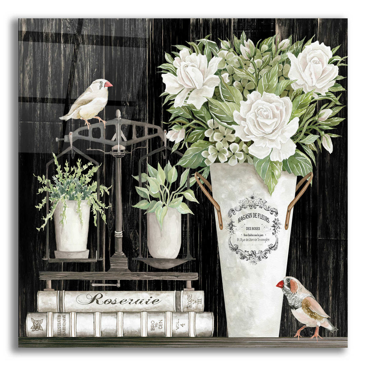 Epic Art 'Roses and Scales' by Cindy Jacobs, Acrylic Glass Wall Art