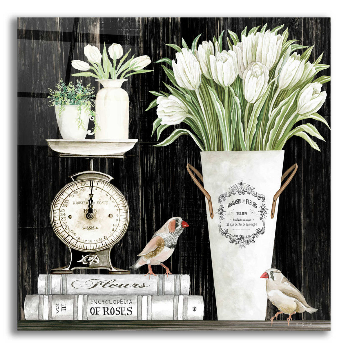 Epic Art 'Tulips and Scales' by Cindy Jacobs, Acrylic Glass Wall Art