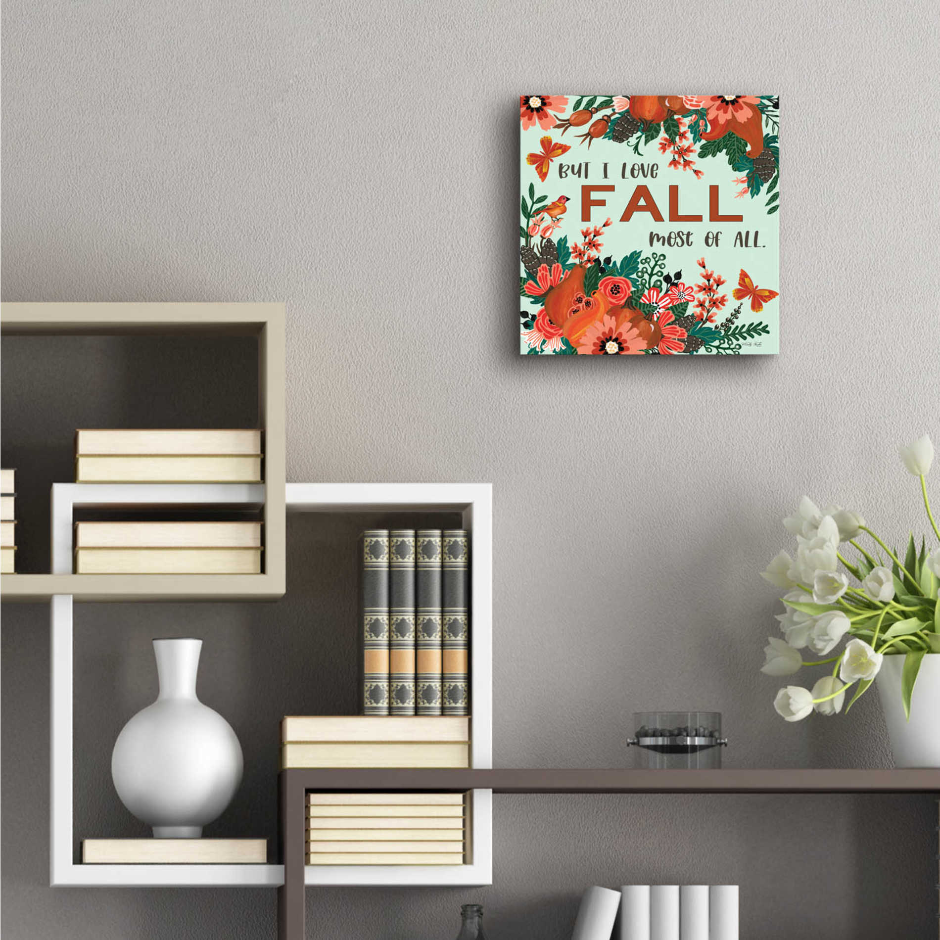 Epic Art 'I Love Fall' by Cindy Jacobs, Acrylic Glass Wall Art,12x12