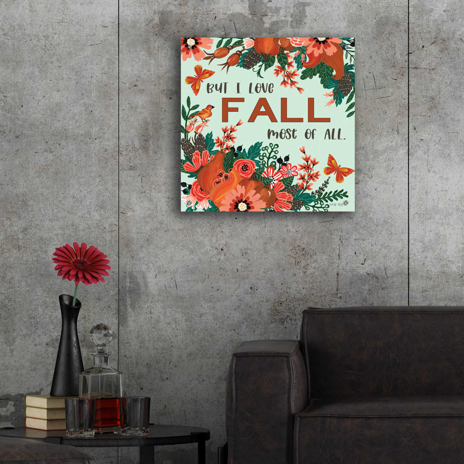 Epic Art 'I Love Fall' by Cindy Jacobs, Acrylic Glass Wall Art,24x24