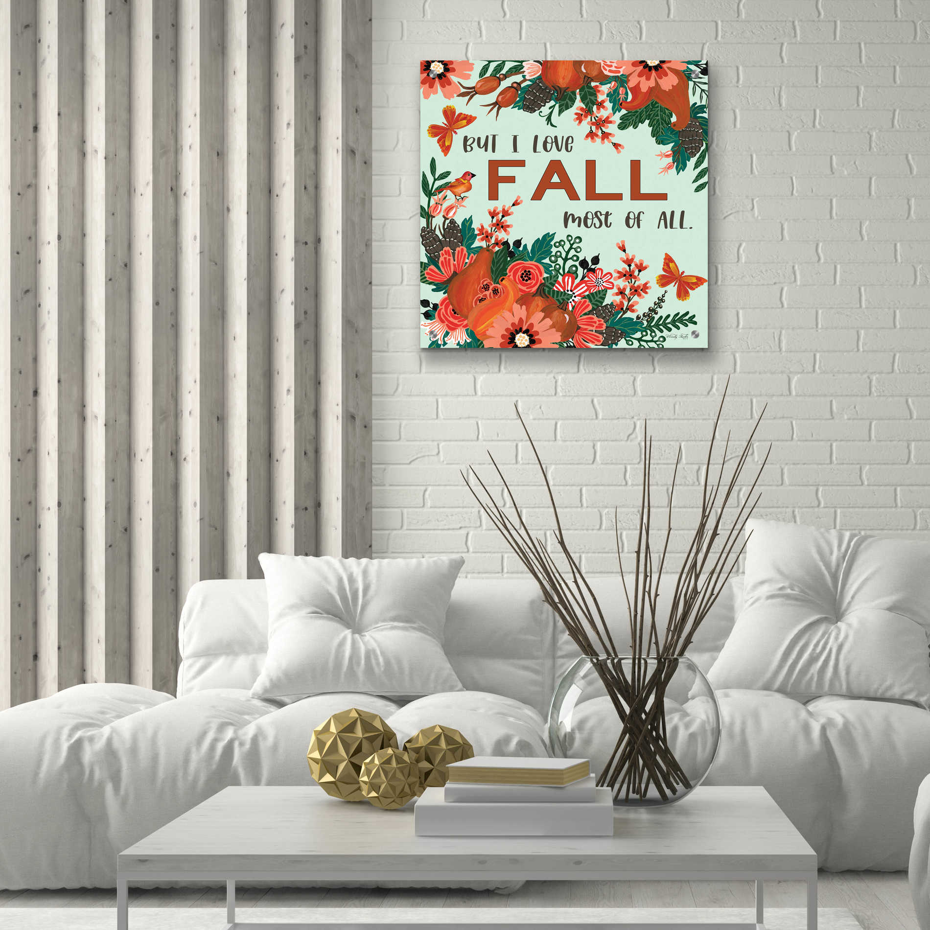 Epic Art 'I Love Fall' by Cindy Jacobs, Acrylic Glass Wall Art,24x24