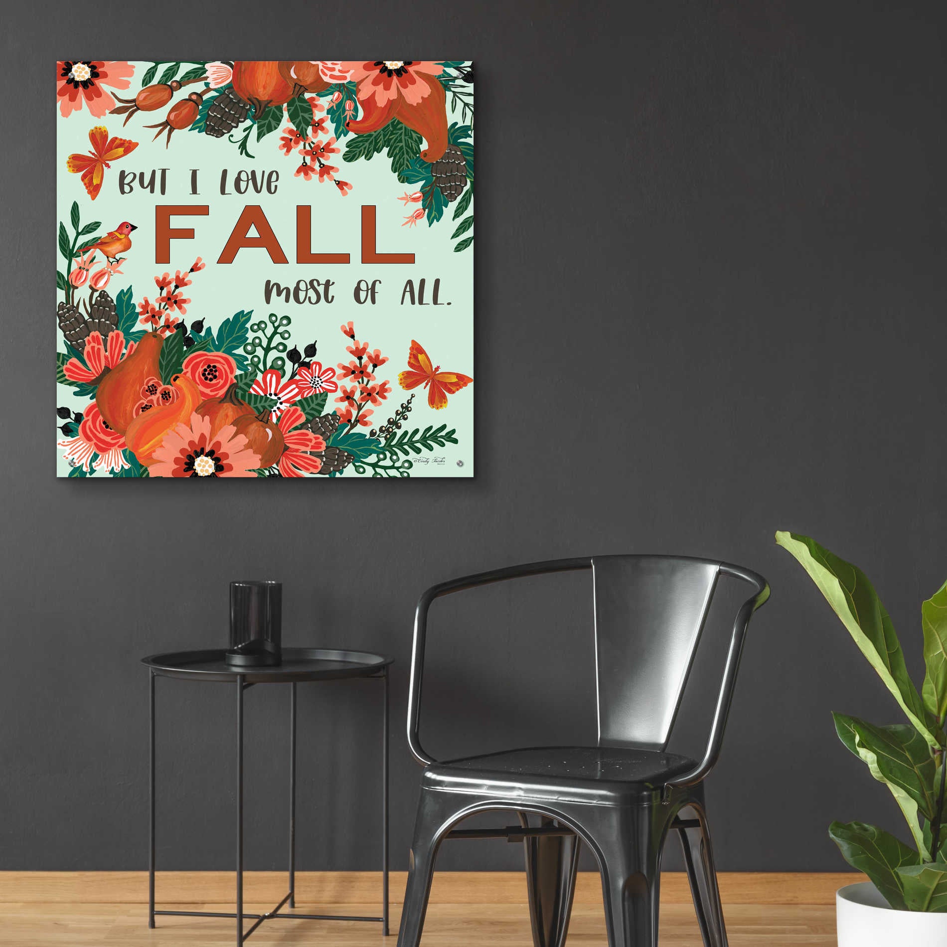 Epic Art 'I Love Fall' by Cindy Jacobs, Acrylic Glass Wall Art,36x36