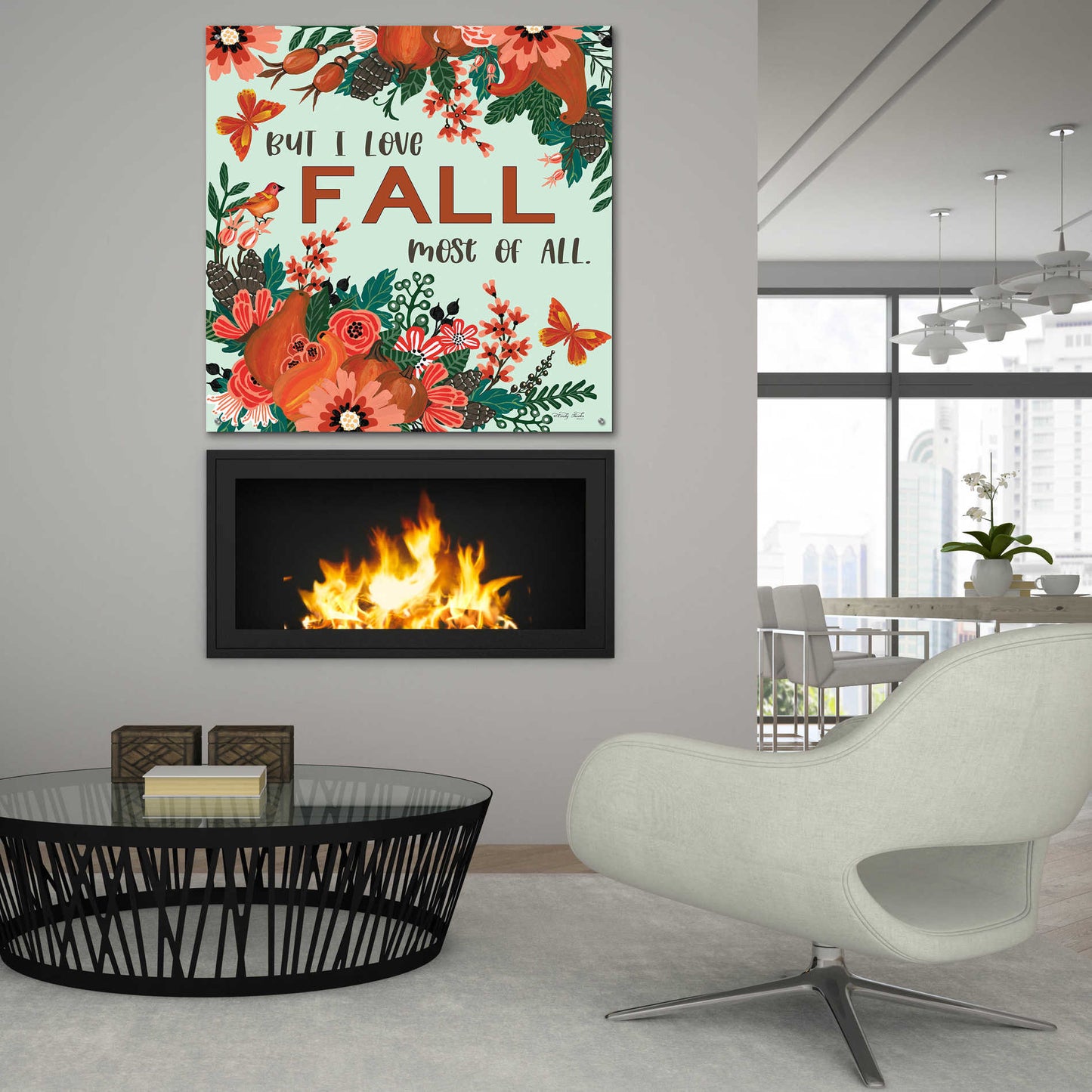 Epic Art 'I Love Fall' by Cindy Jacobs, Acrylic Glass Wall Art,36x36