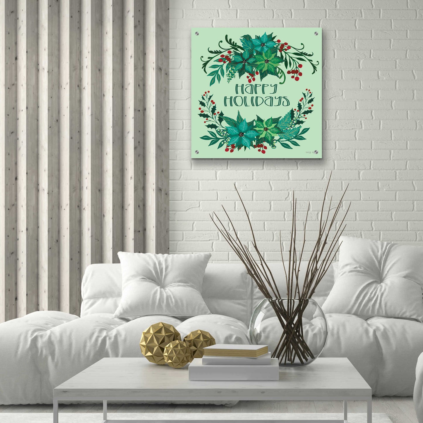 Epic Art 'Happy Holidays' by Cindy Jacobs, Acrylic Glass Wall Art,24x24