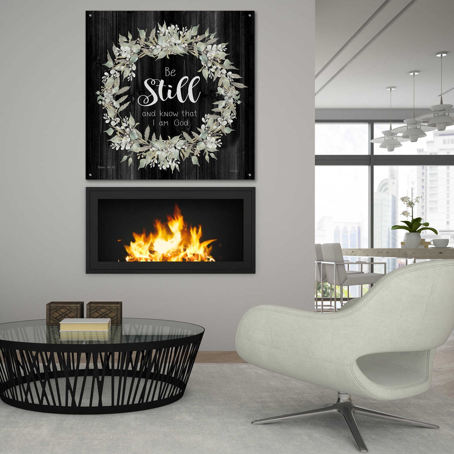 Epic Art 'Be Still and Know Wreath' by Cindy Jacobs, Acrylic Glass Wall Art,36x36