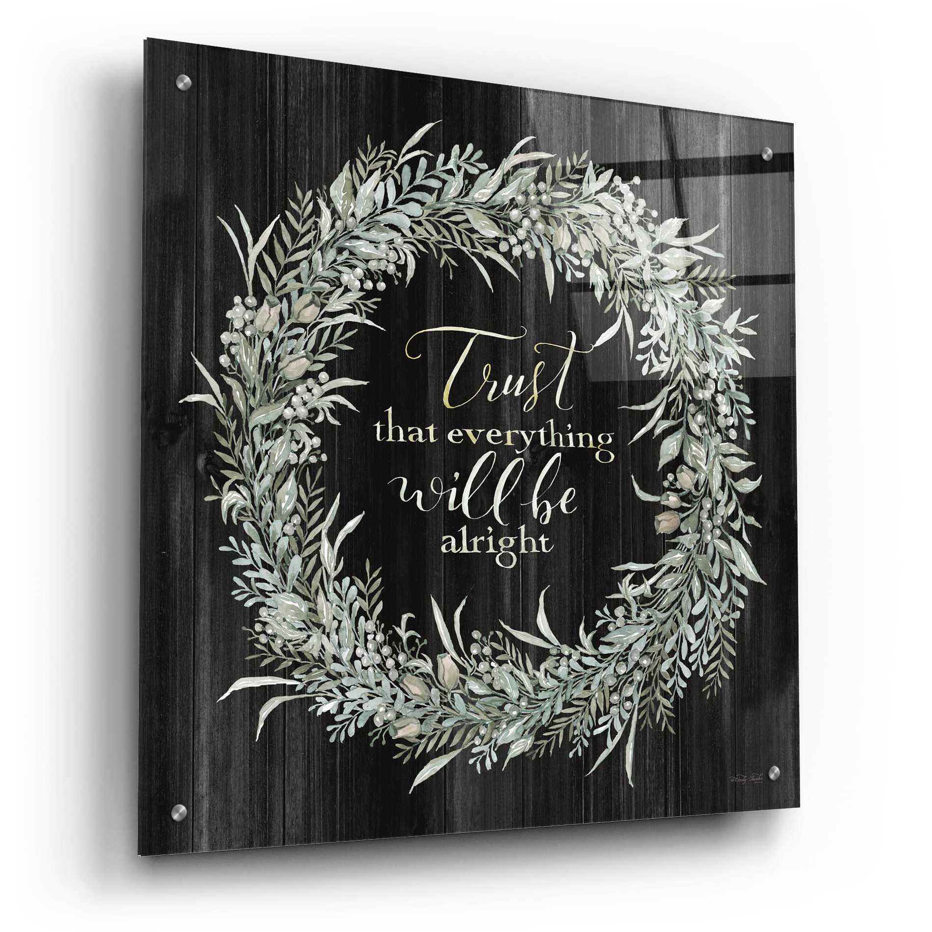 Epic Art 'Trust Wreath' by Cindy Jacobs, Acrylic Glass Wall Art,24x24