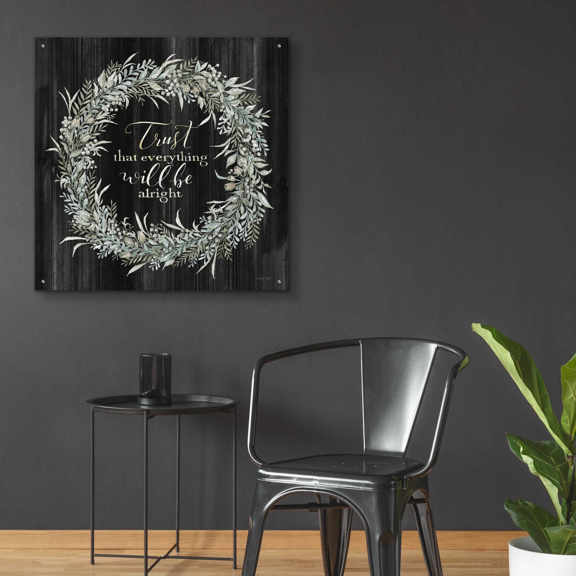 Epic Art 'Trust Wreath' by Cindy Jacobs, Acrylic Glass Wall Art,36x36