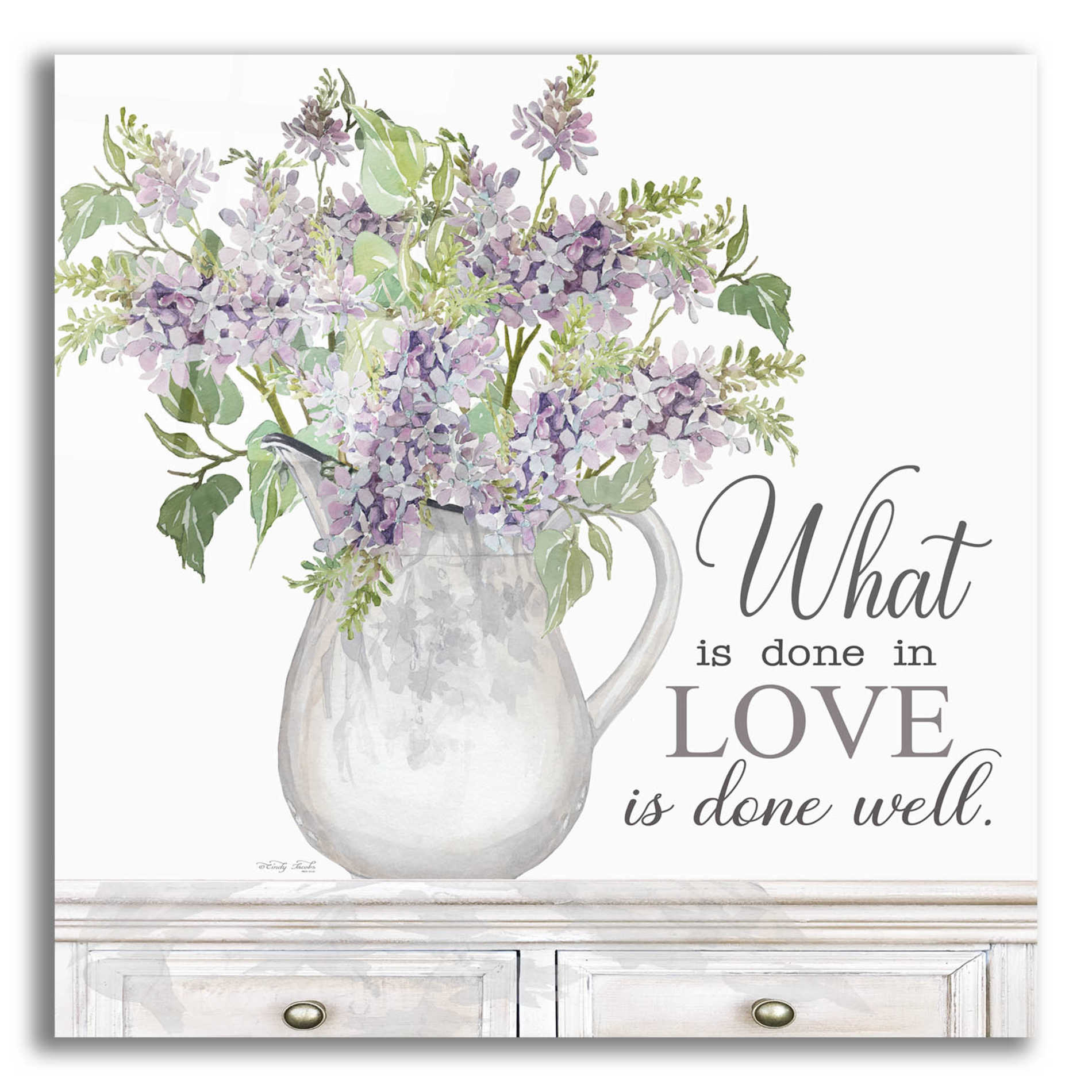 Epic Art 'What is Done in Love' by Cindy Jacobs, Acrylic Glass Wall Art,12x12