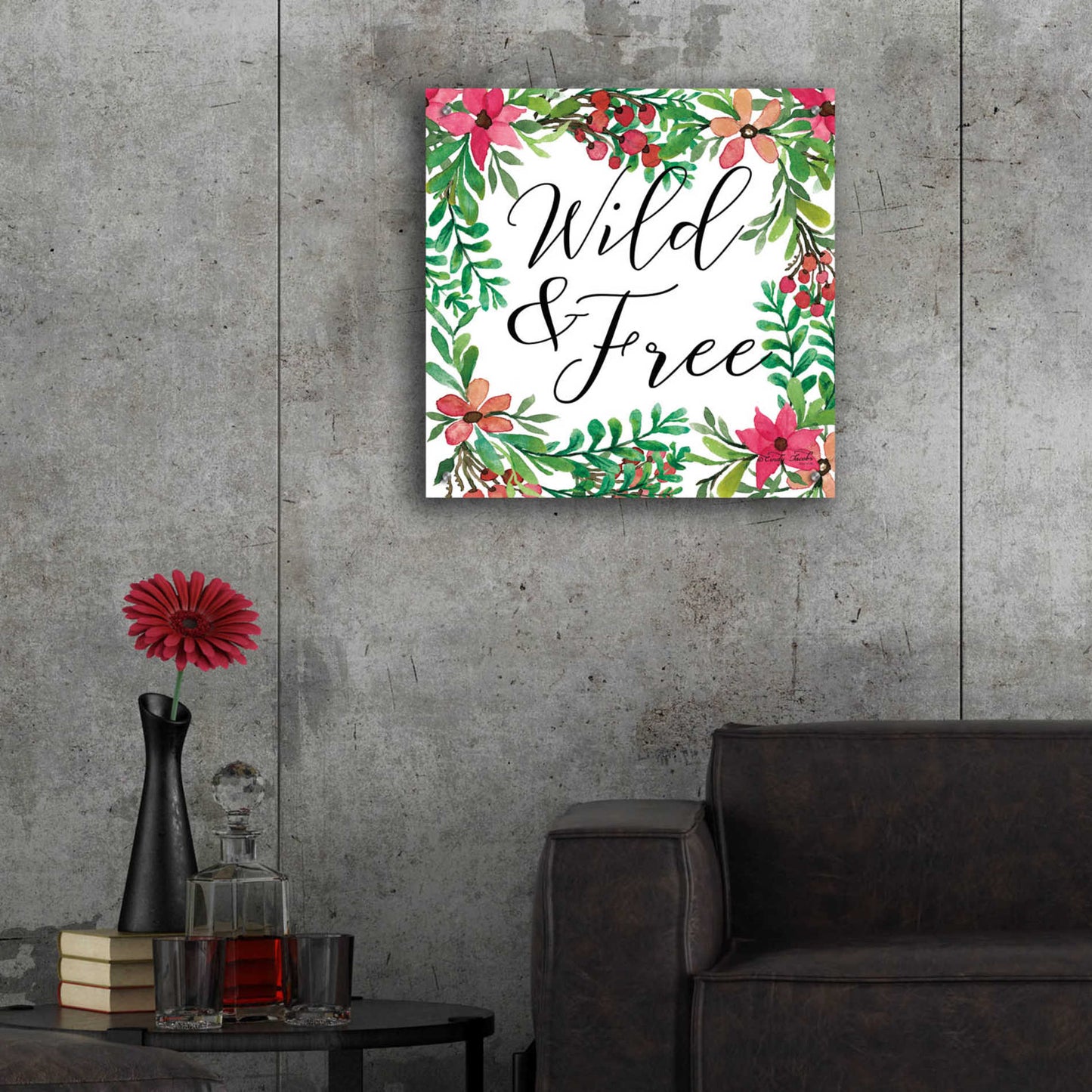 Epic Art 'Wild & Free Greenery' by Cindy Jacobs, Acrylic Glass Wall Art,24x24