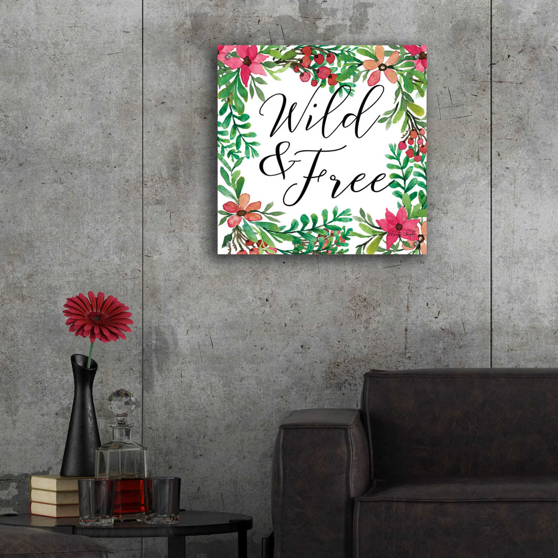 Epic Art 'Wild & Free Greenery' by Cindy Jacobs, Acrylic Glass Wall Art,24x24