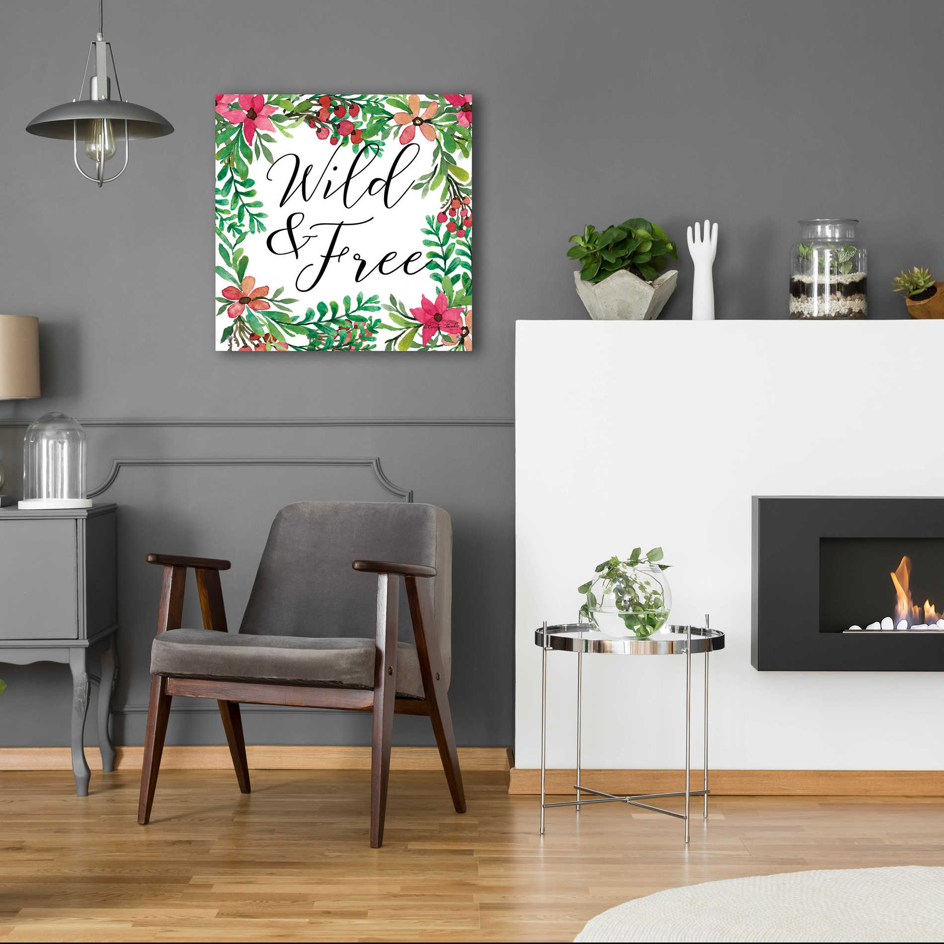 Epic Art 'Wild & Free Greenery' by Cindy Jacobs, Acrylic Glass Wall Art,24x24