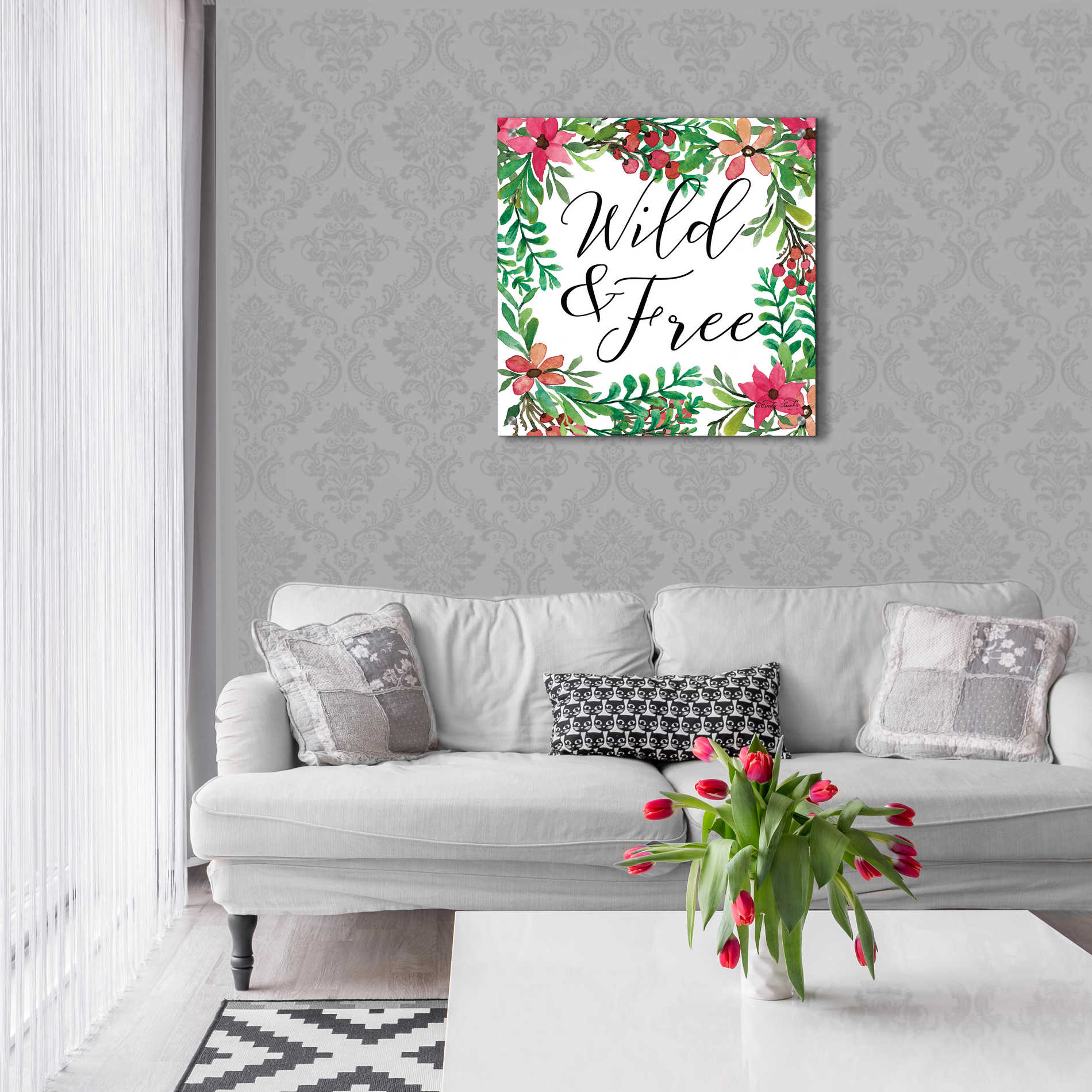 Epic Art 'Wild & Free Greenery' by Cindy Jacobs, Acrylic Glass Wall Art,24x24