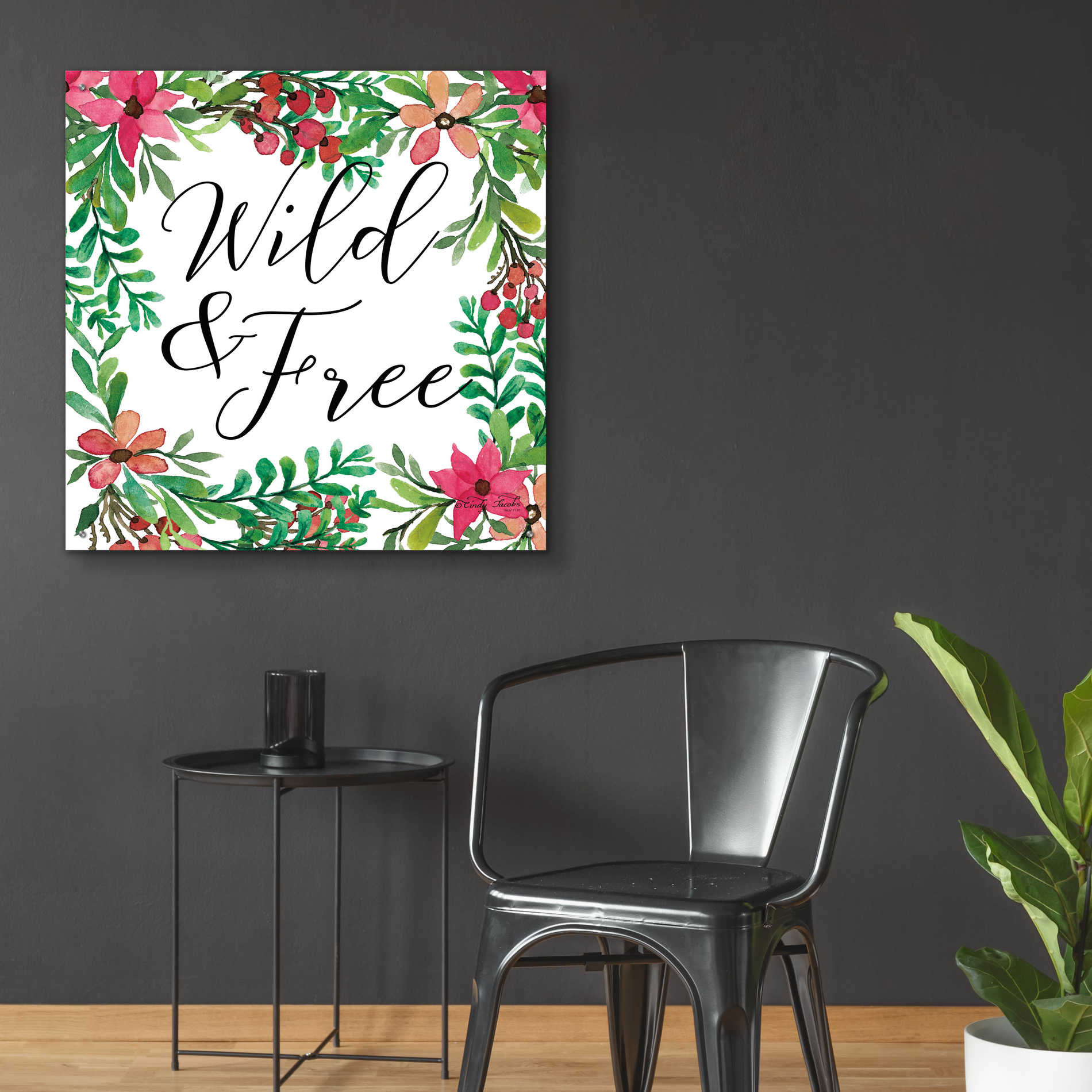 Epic Art 'Wild & Free Greenery' by Cindy Jacobs, Acrylic Glass Wall Art,36x36