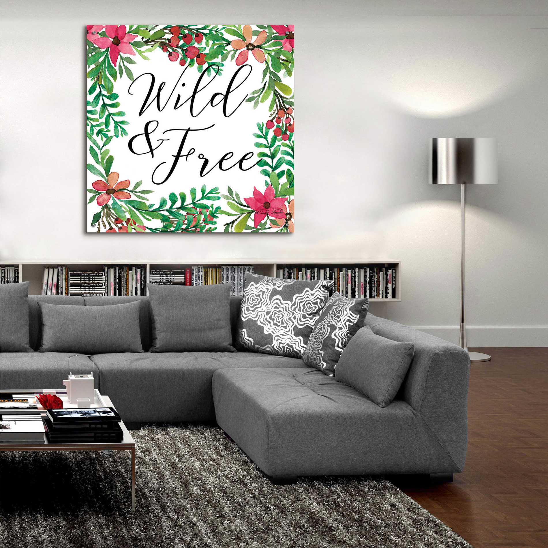 Epic Art 'Wild & Free Greenery' by Cindy Jacobs, Acrylic Glass Wall Art,36x36