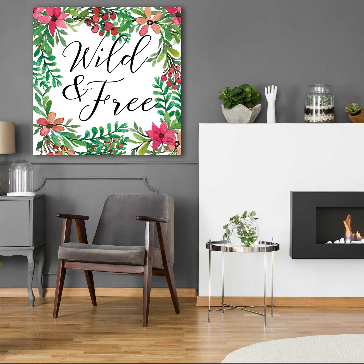 Epic Art 'Wild & Free Greenery' by Cindy Jacobs, Acrylic Glass Wall Art,36x36