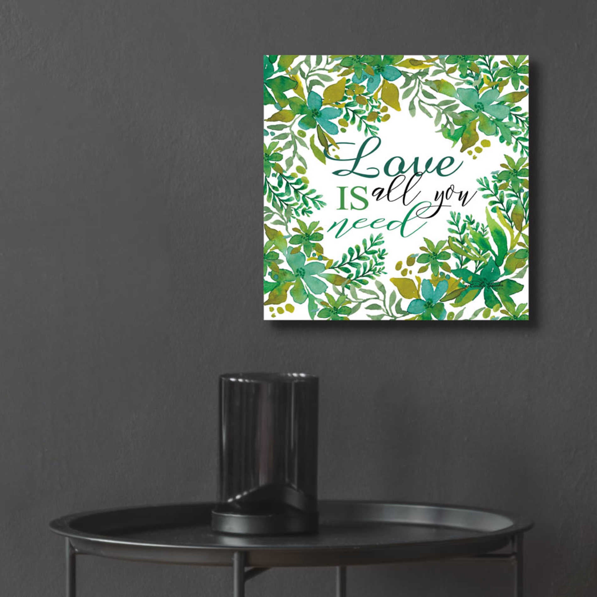 Epic Art 'Love Is Greenery' by Cindy Jacobs, Acrylic Glass Wall Art,12x12