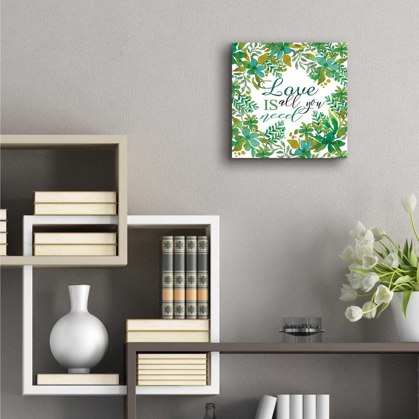 Epic Art 'Love Is Greenery' by Cindy Jacobs, Acrylic Glass Wall Art,12x12