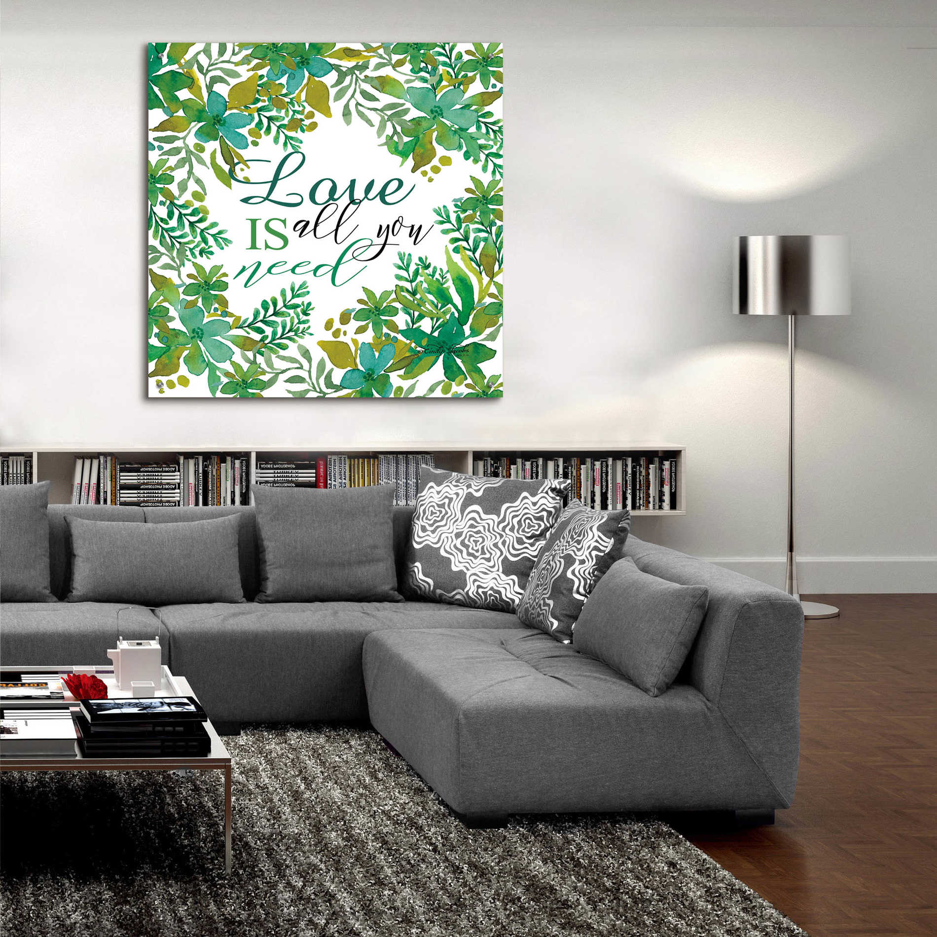 Epic Art 'Love Is Greenery' by Cindy Jacobs, Acrylic Glass Wall Art,36x36