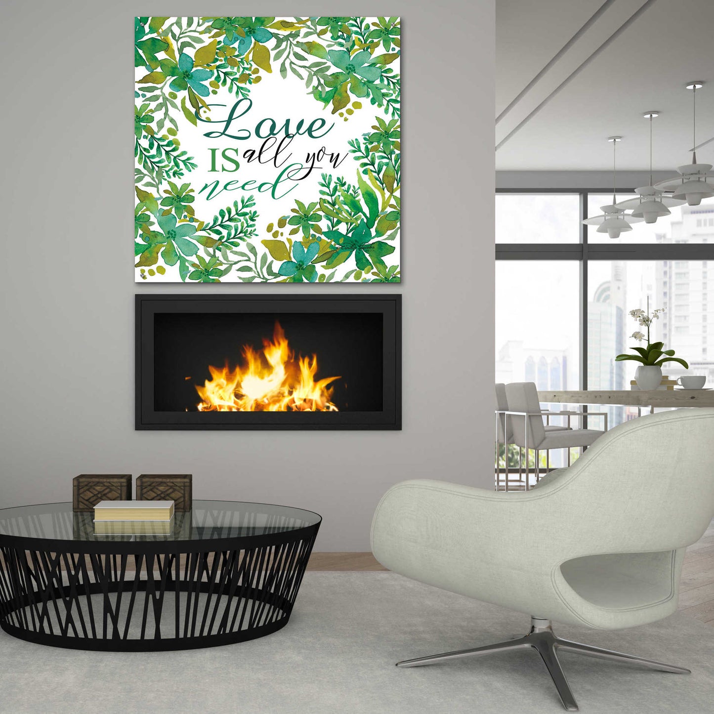 Epic Art 'Love Is Greenery' by Cindy Jacobs, Acrylic Glass Wall Art,36x36